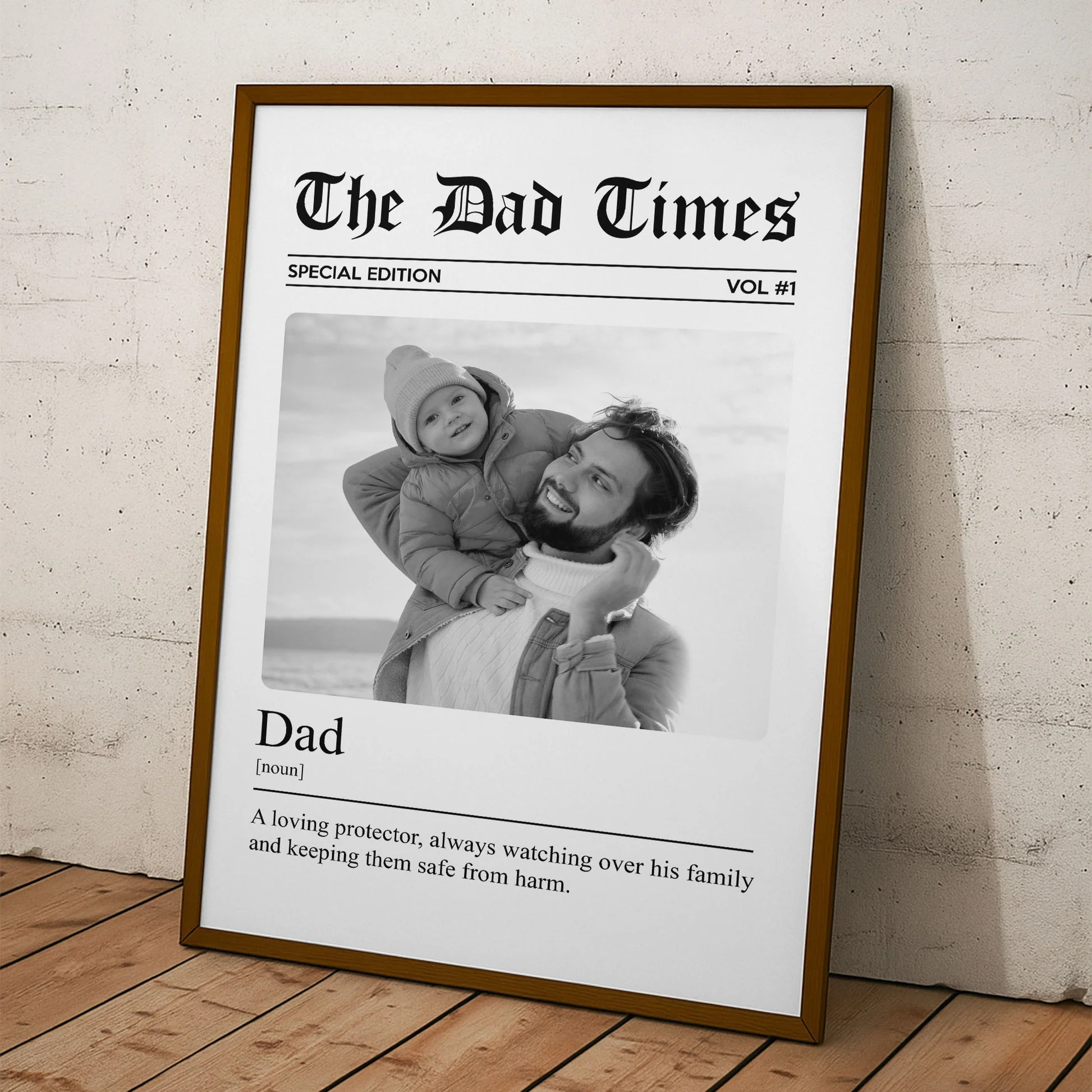 The Father's Day Times Dad Grandpa Definition - Personalized Photo Canvas/Poster - Image 3