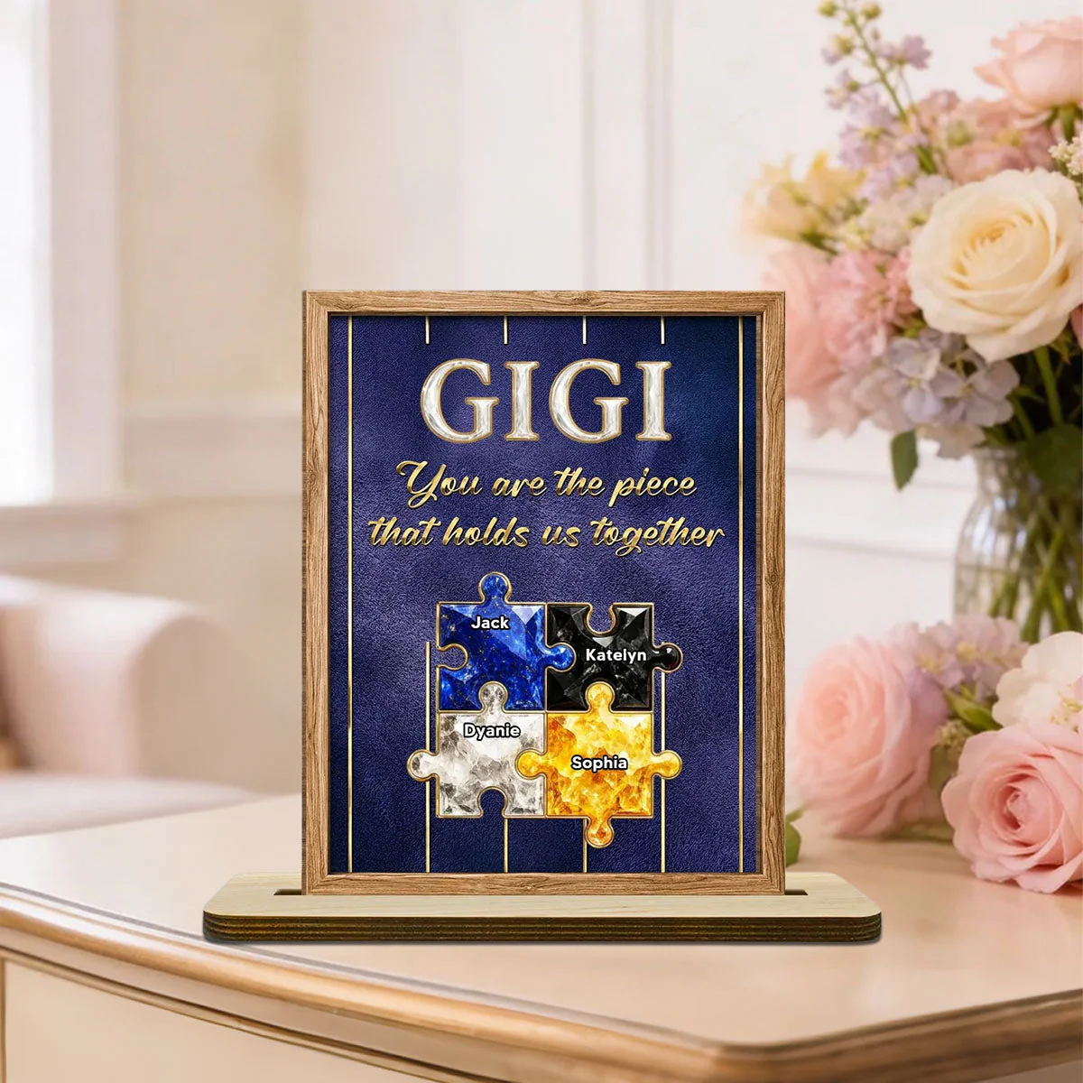 The Heart Of Our Family - Personalized Custom Wood Plaque - Image 7