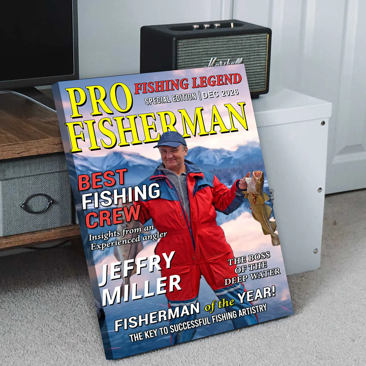The Legend Reels On Custom Photo Magazine Vertical Poster, Personalized Fishing Gifts for Men, Funny Gift for Fisherman - Image 2