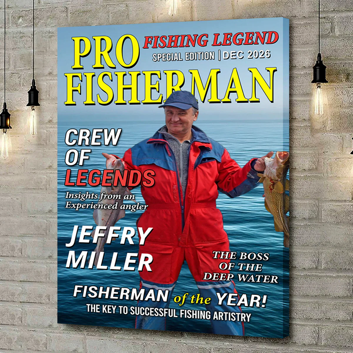 The Legend Reels On Custom Photo Magazine Vertical Poster, Personalized Fishing Gifts for Men, Funny Gift for Fisherman - Image 3
