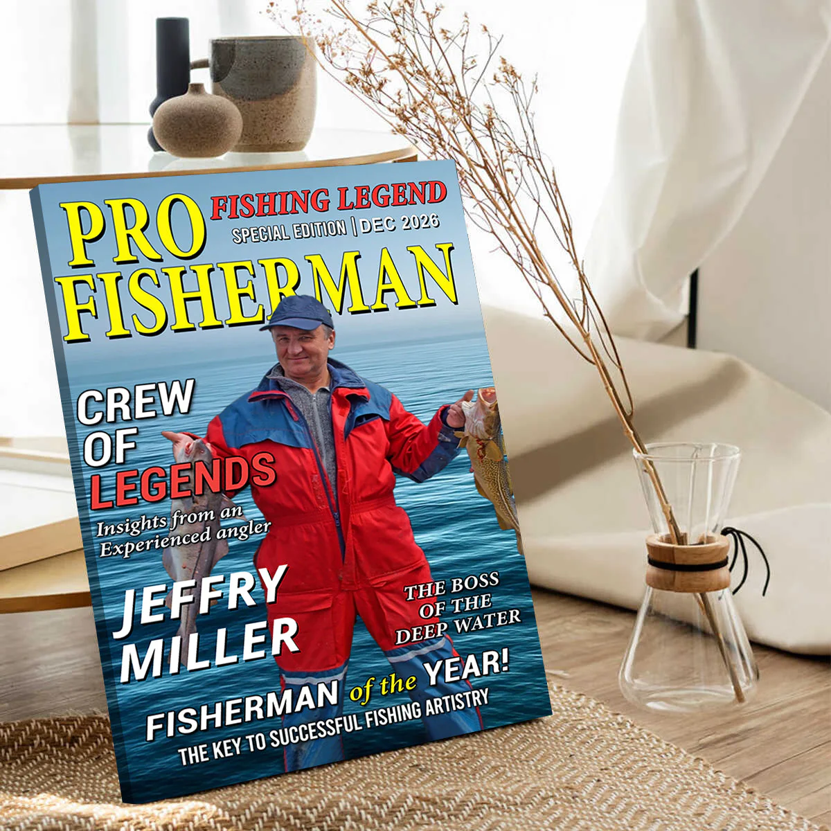 The Legend Reels On Custom Photo Magazine Vertical Poster, Personalized Fishing Gifts for Men, Funny Gift for Fisherman - Image 4