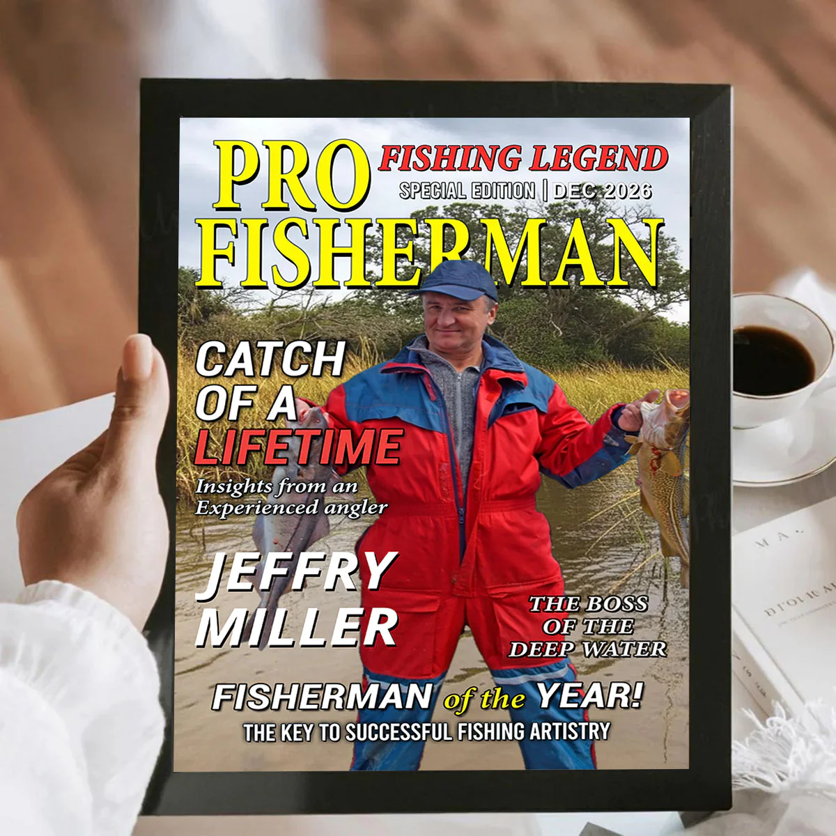 The Legend Reels On Custom Photo Magazine Vertical Poster, Personalized Fishing Gifts for Men, Funny Gift for Fisherman - Image 6