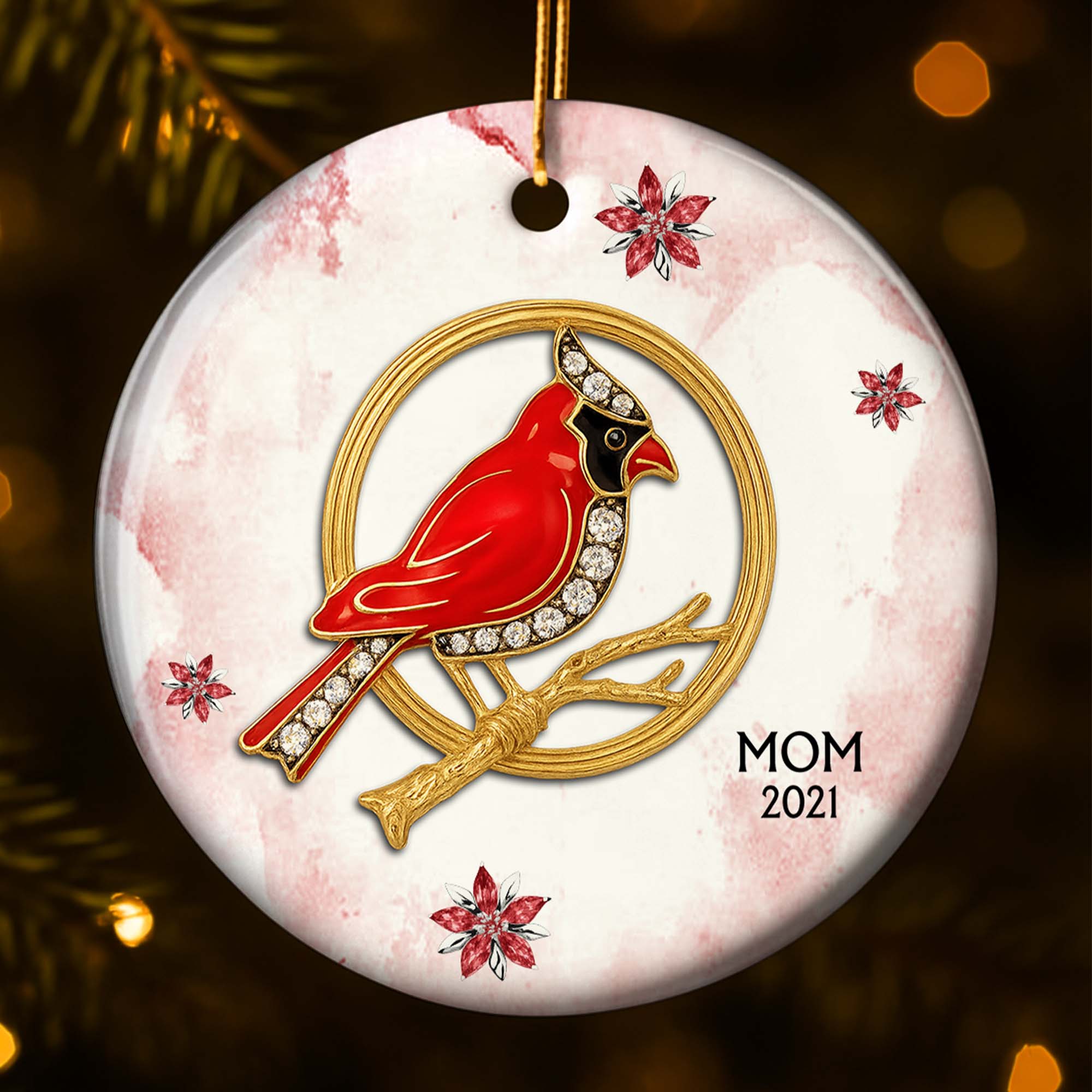 The Love And Memories With Birds And Flowers - Personalized Ceramic Ornament Gift For Family Members - Image 12
