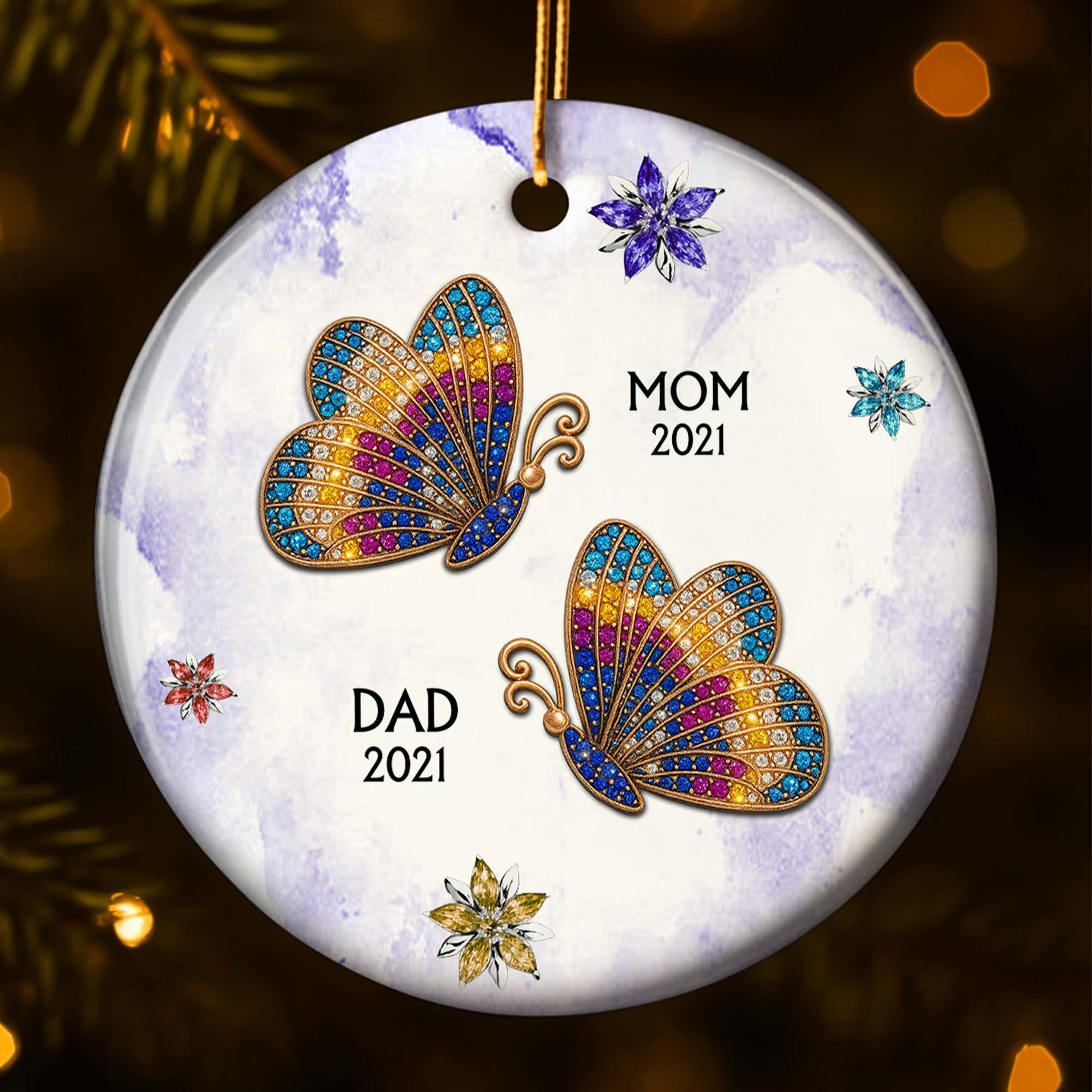 The Love And Memories With Birds And Flowers - Personalized Ceramic Ornament Gift For Family Members - Image 13