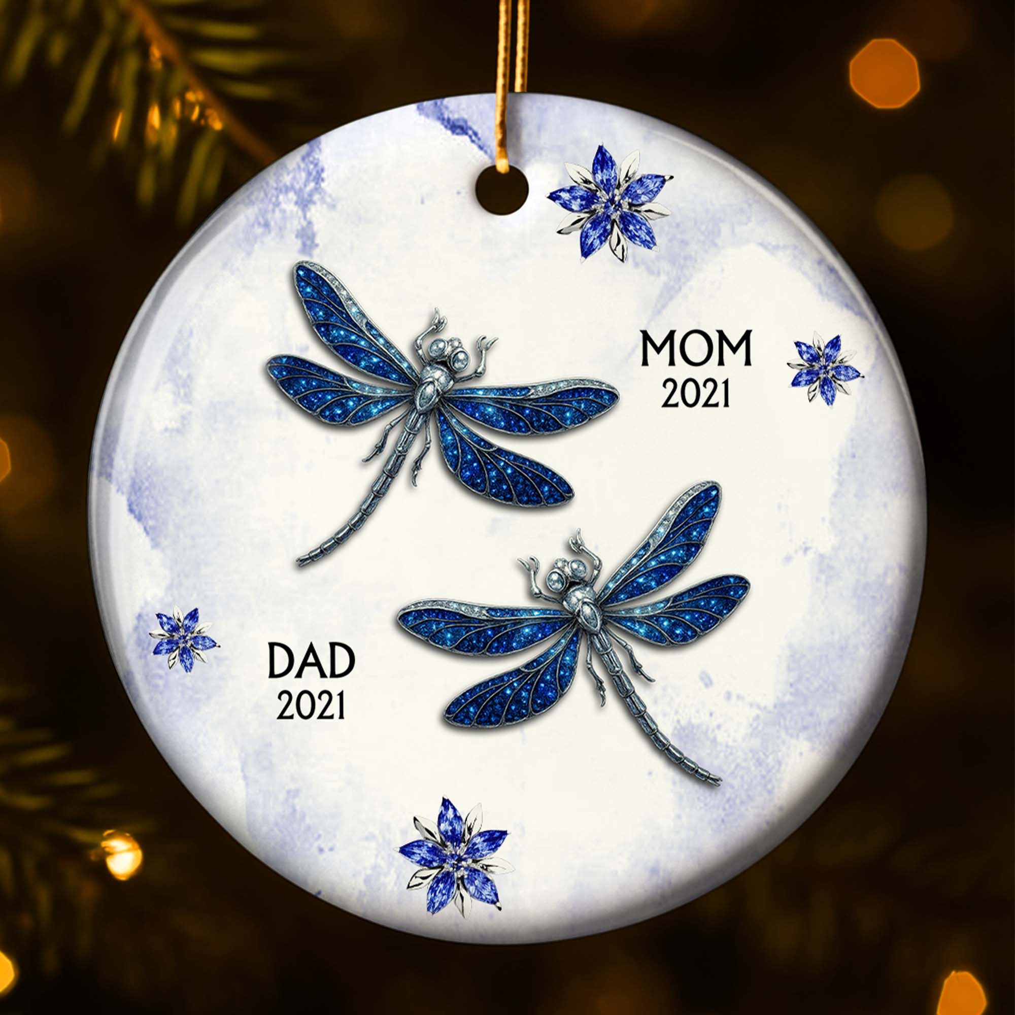 The Love And Memories With Birds And Flowers - Personalized Ceramic Ornament Gift For Family Members - Image 5