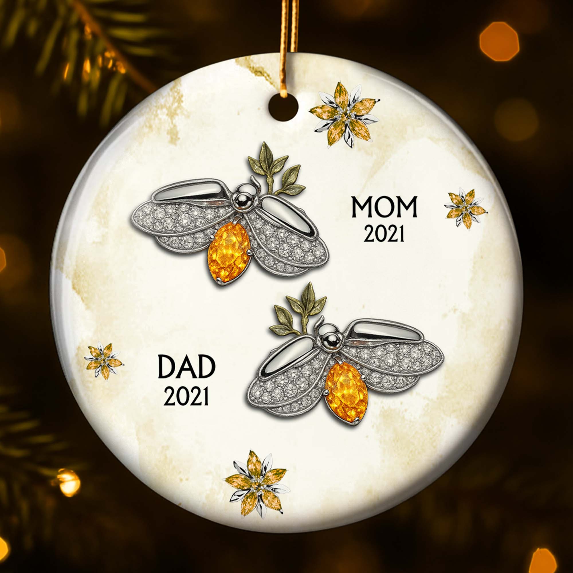 The Love And Memories With Birds And Flowers - Personalized Ceramic Ornament Gift For Family Members - Image 6