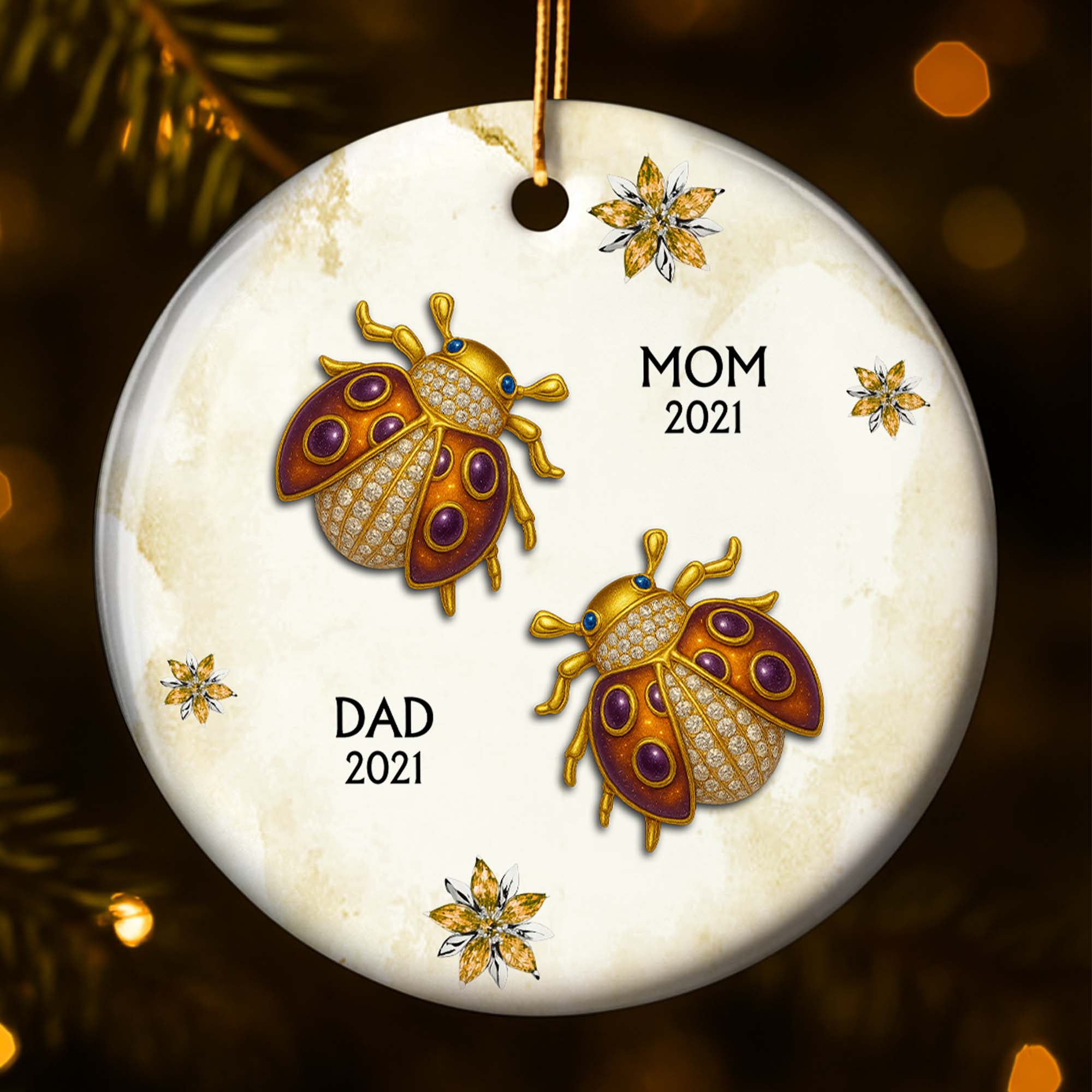 The Love And Memories With Birds And Flowers - Personalized Ceramic Ornament Gift For Family Members - Image 7