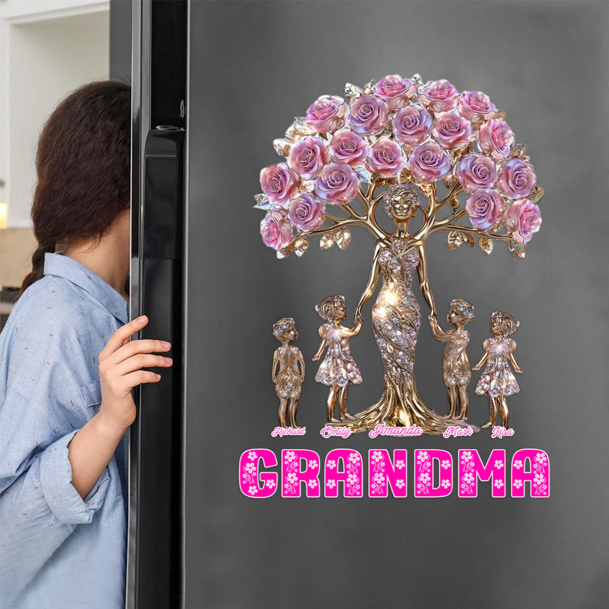 The Love Between Mother/Grandma And Her Kids - Personalized Decal - Image 5