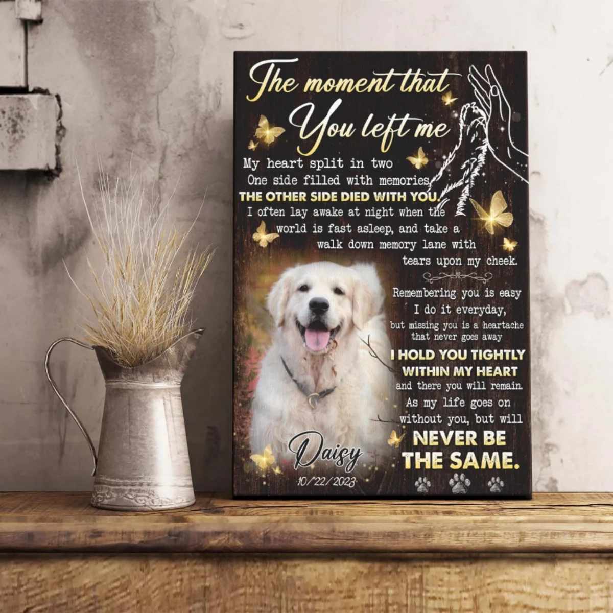 The Moment That You Left Me Personalized Memorial Canvas Pet Loss Gifts - Image 4