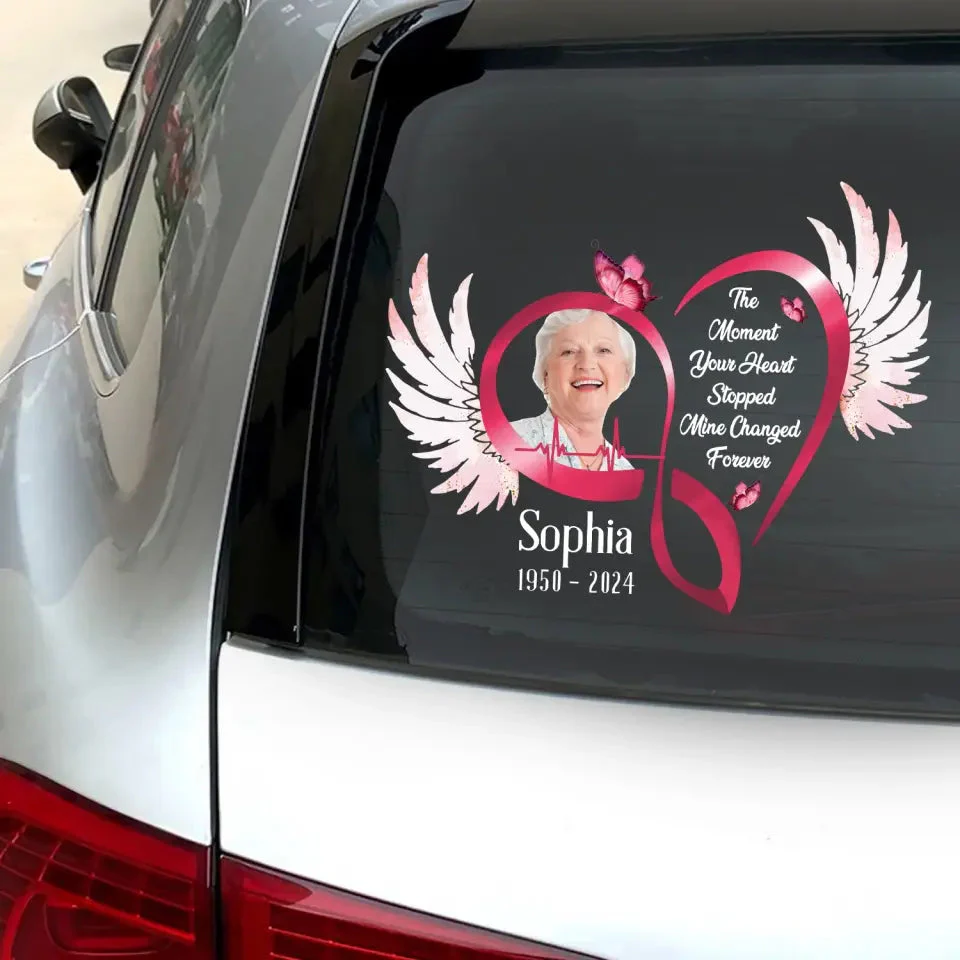 The Moment Your Heart Stopped Mine Changed Forever - Personalized Decal, Custom Photo - Image 4