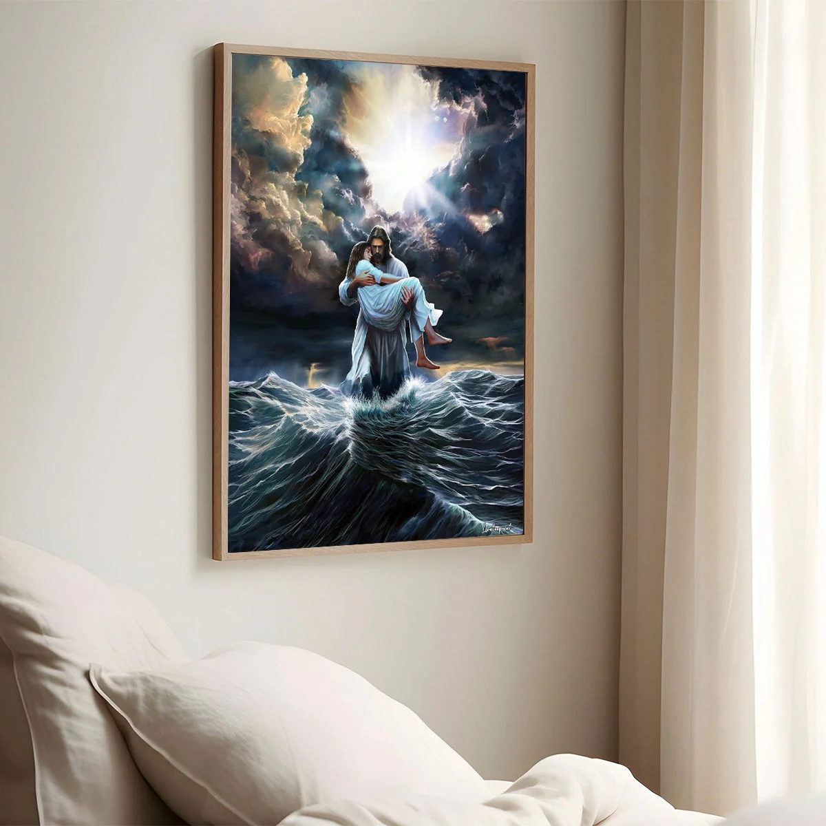 The Savior Who Calms Every Storm  -Christian canvas, Christian home decor - Image 3