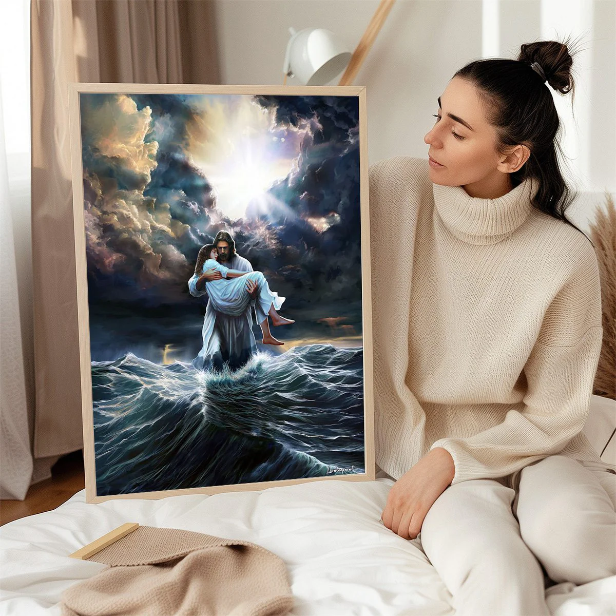 The Savior Who Calms Every Storm  -Christian canvas, Christian home decor - Image 4