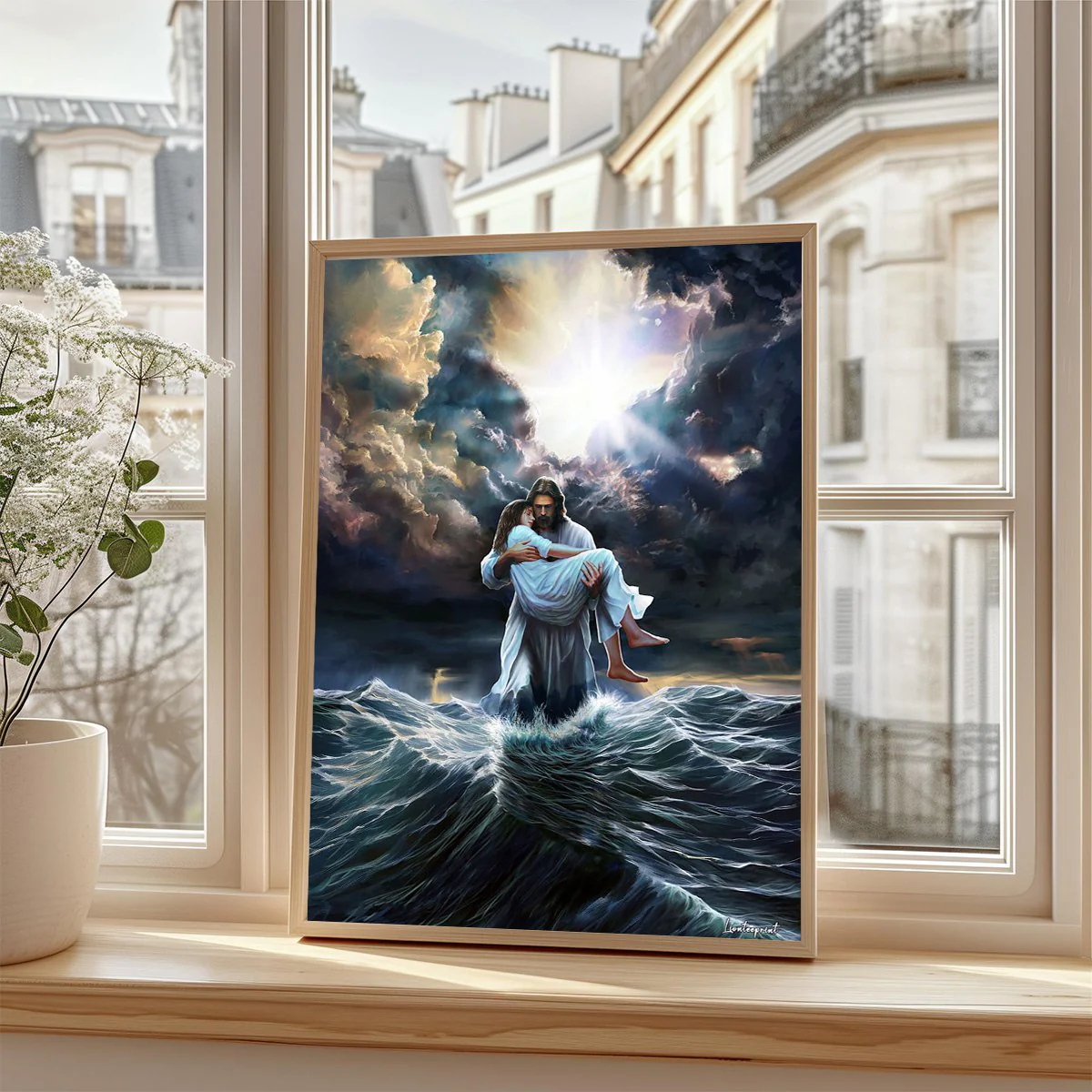 The Savior Who Calms Every Storm  -Christian canvas, Christian home decor - Image 6