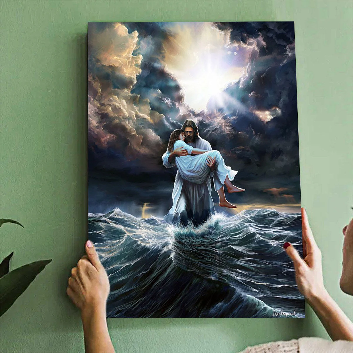 The Savior Who Calms Every Storm  -Christian canvas, Christian home decor - Image 7
