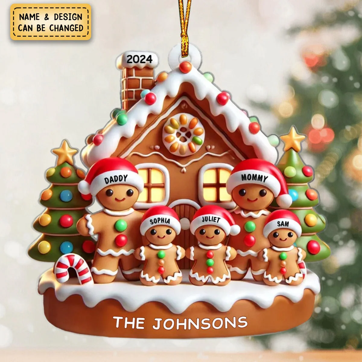 Themed Family And House Feature Personalized Acrylic Ornament - Image 2
