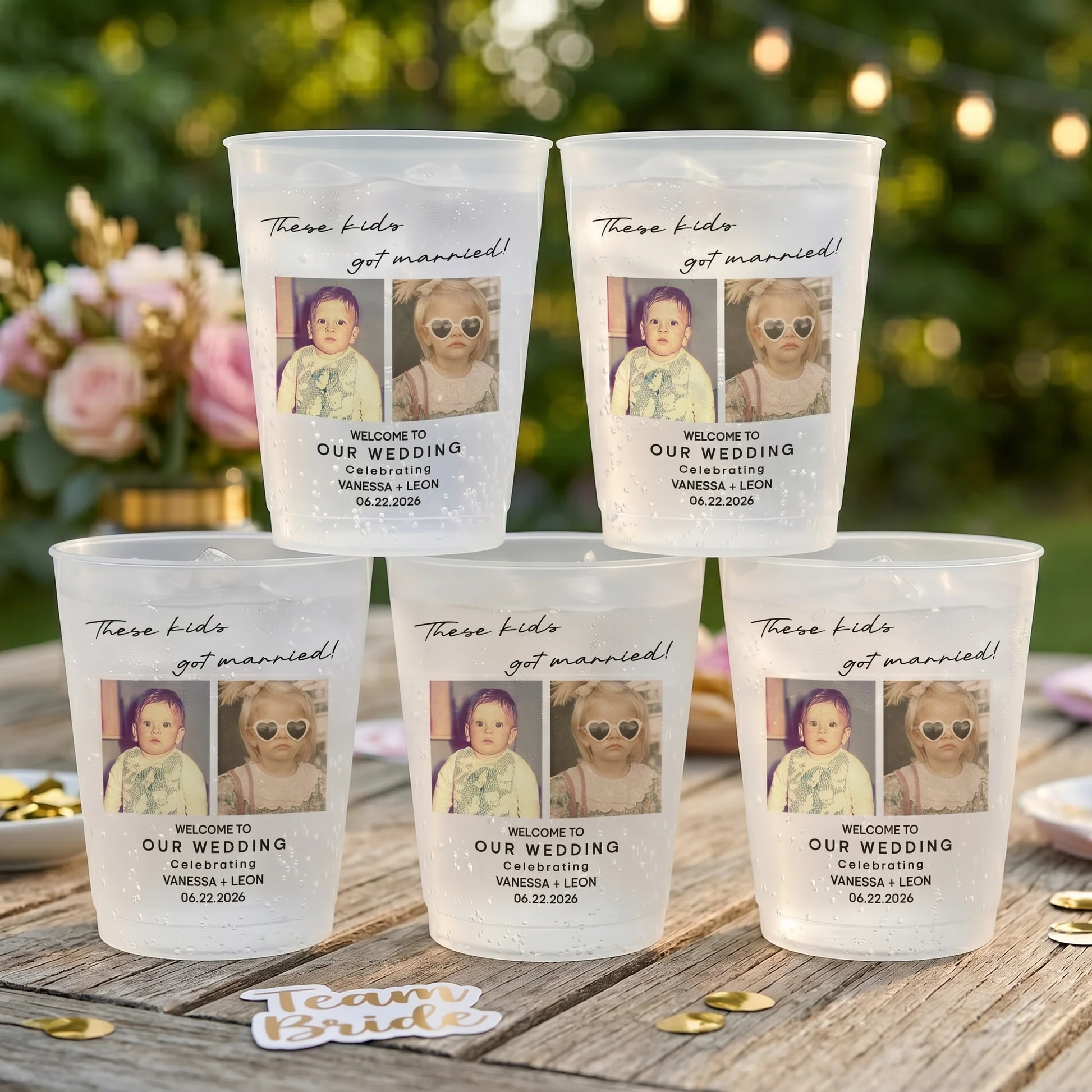 These Kids Got Married! - Wedding Reception Favors, Modern Wedding Decor - Personalized Cups - Image 2