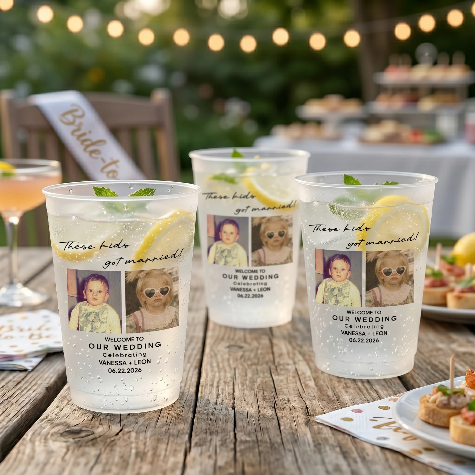 These Kids Got Married! - Wedding Reception Favors, Modern Wedding Decor - Personalized Cups - Image 4