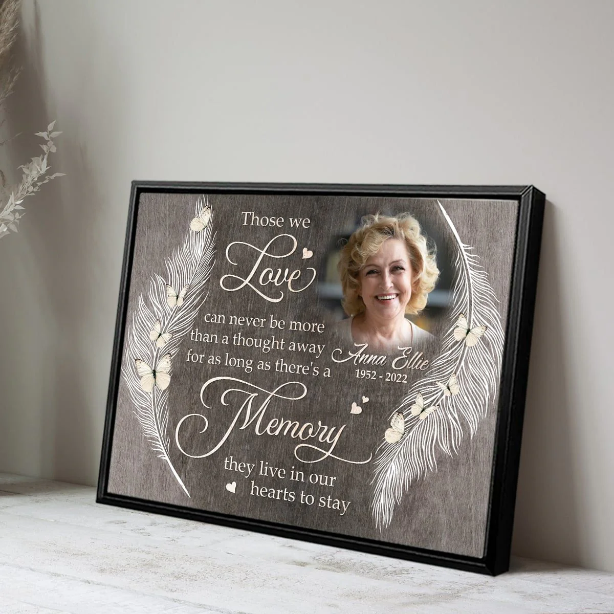They Live In Our Hearts To Stay Personalized Memorial Photo Canvas/Poster - Image 4