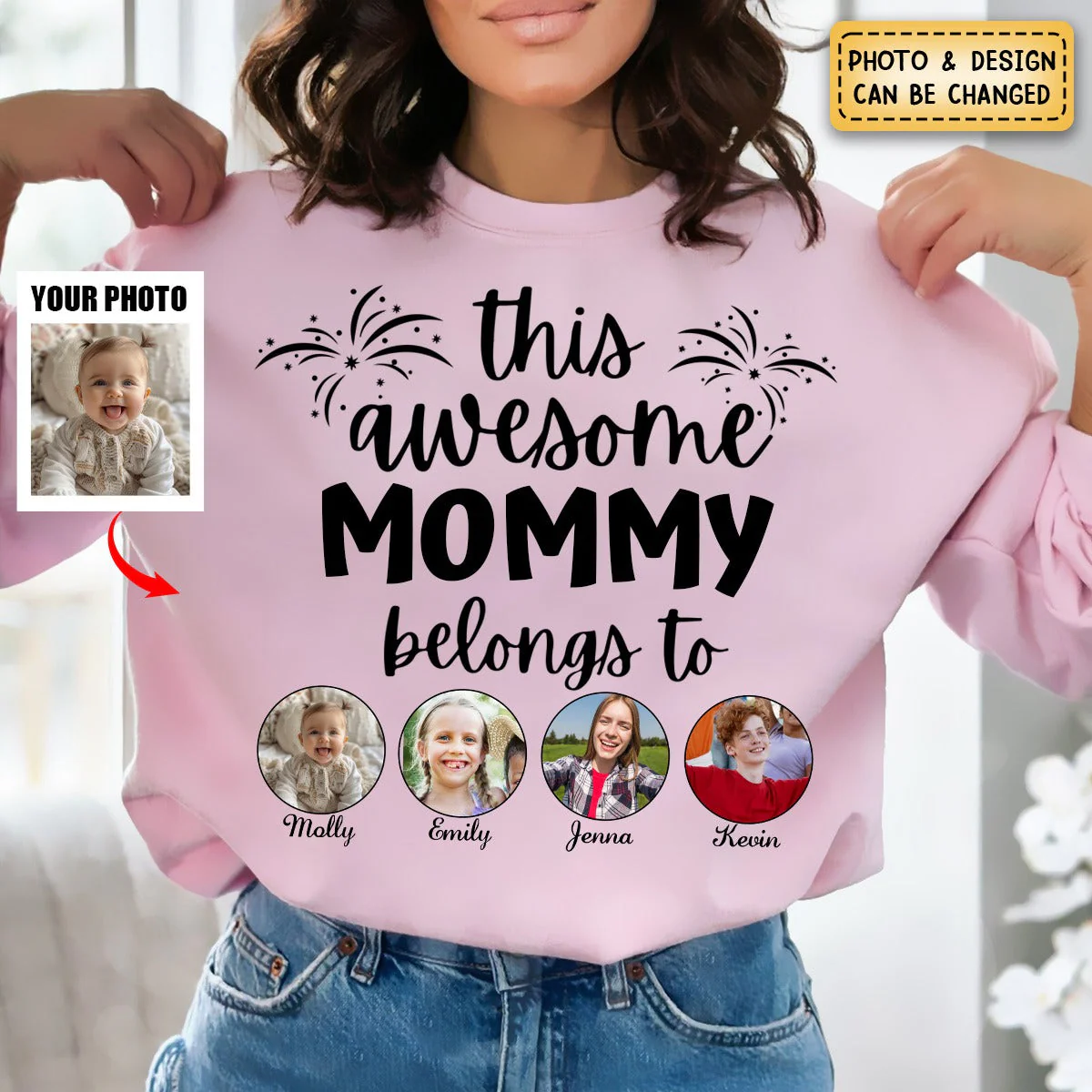 This Awesome Grandma Belongs To - Personalized Photo Sweatshirt - Gift for Grandma,Mom,Wife - Image 3