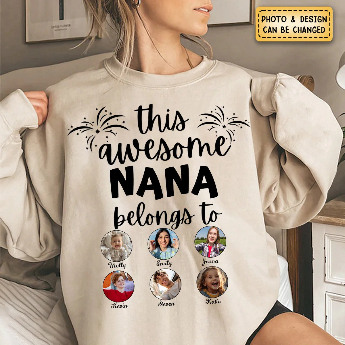 This Awesome Grandma Belongs To - Personalized Photo Sweatshirt - Gift for Grandma,Mom,Wife - Image 4