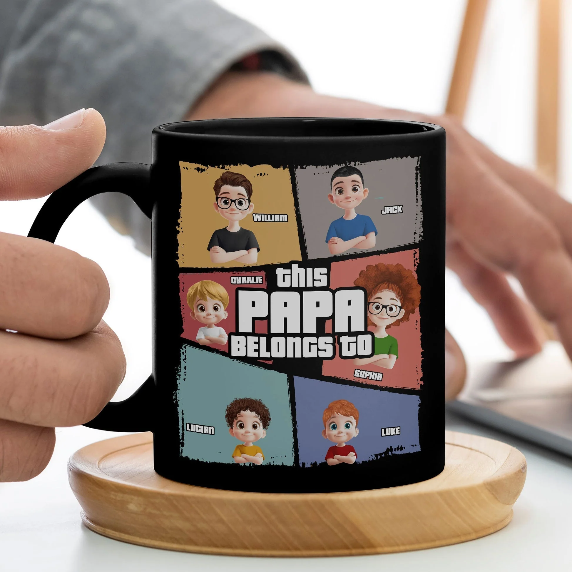 This Dad Belongs To - Personalized Mug Gift For Father, Grandpa - Image 4