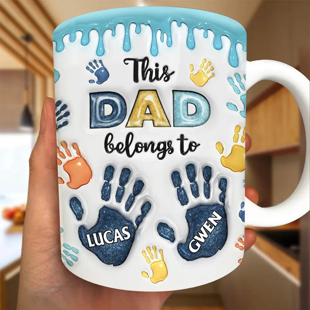 This Dad Grandpa Belongs To Handprints Icon - Grandkids Personalized Mug - Image 2