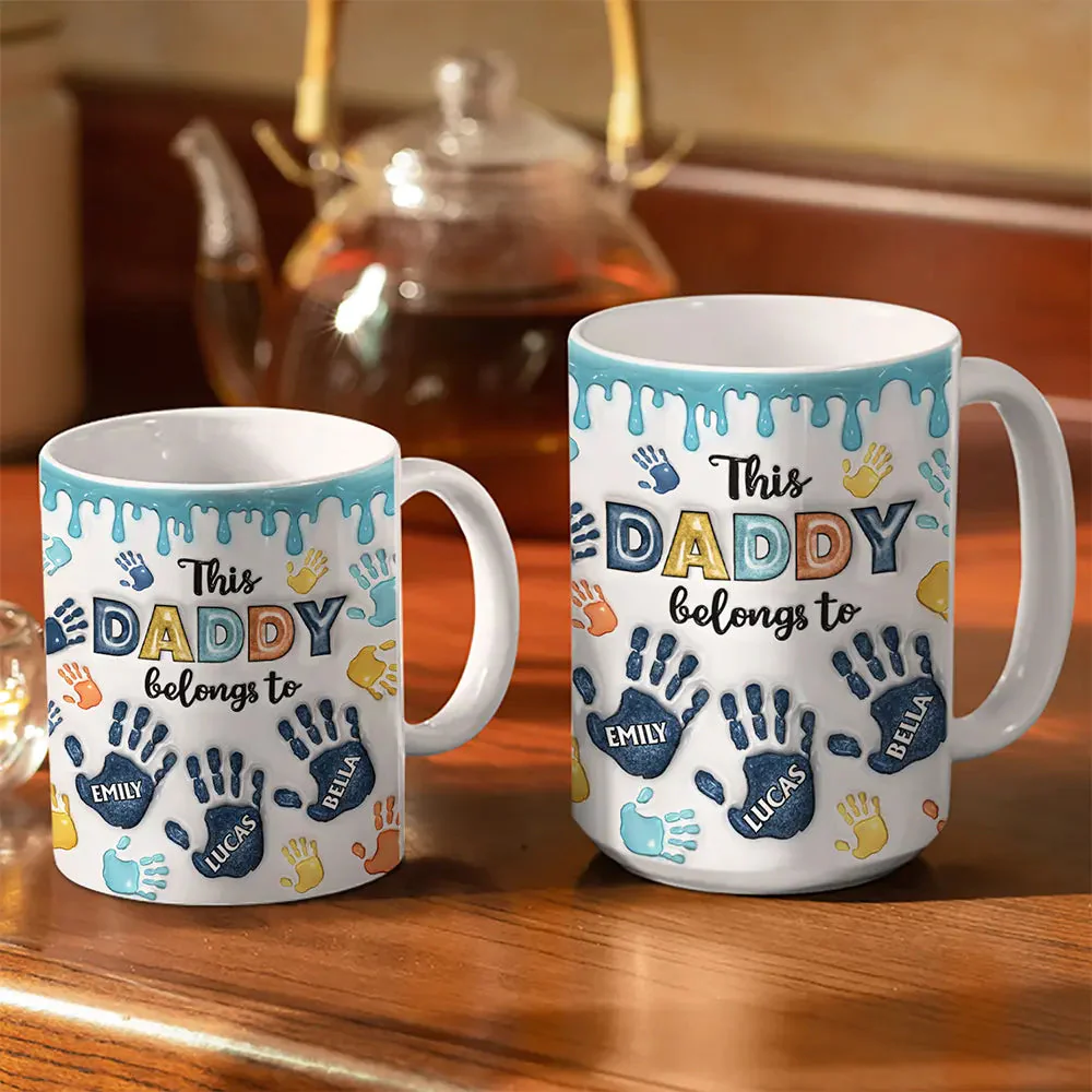 This Dad Grandpa Belongs To Handprints Icon - Grandkids Personalized Mug - Image 3