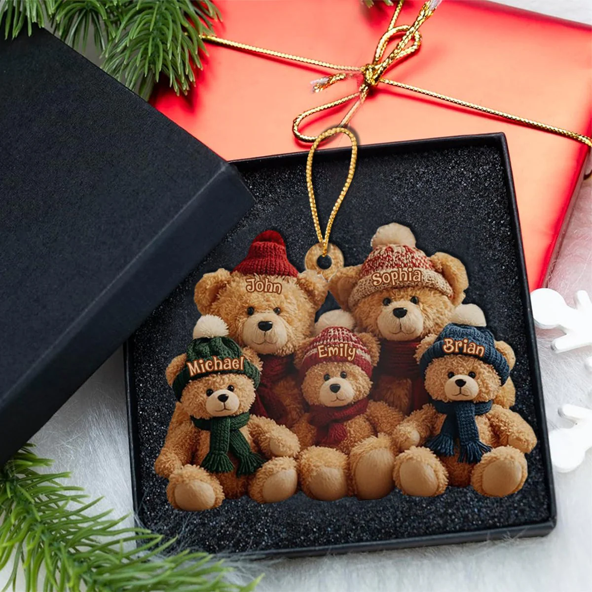 This Is Us Bear Family - Personalized Custom Shaped Acrylic Ornament - Image 2
