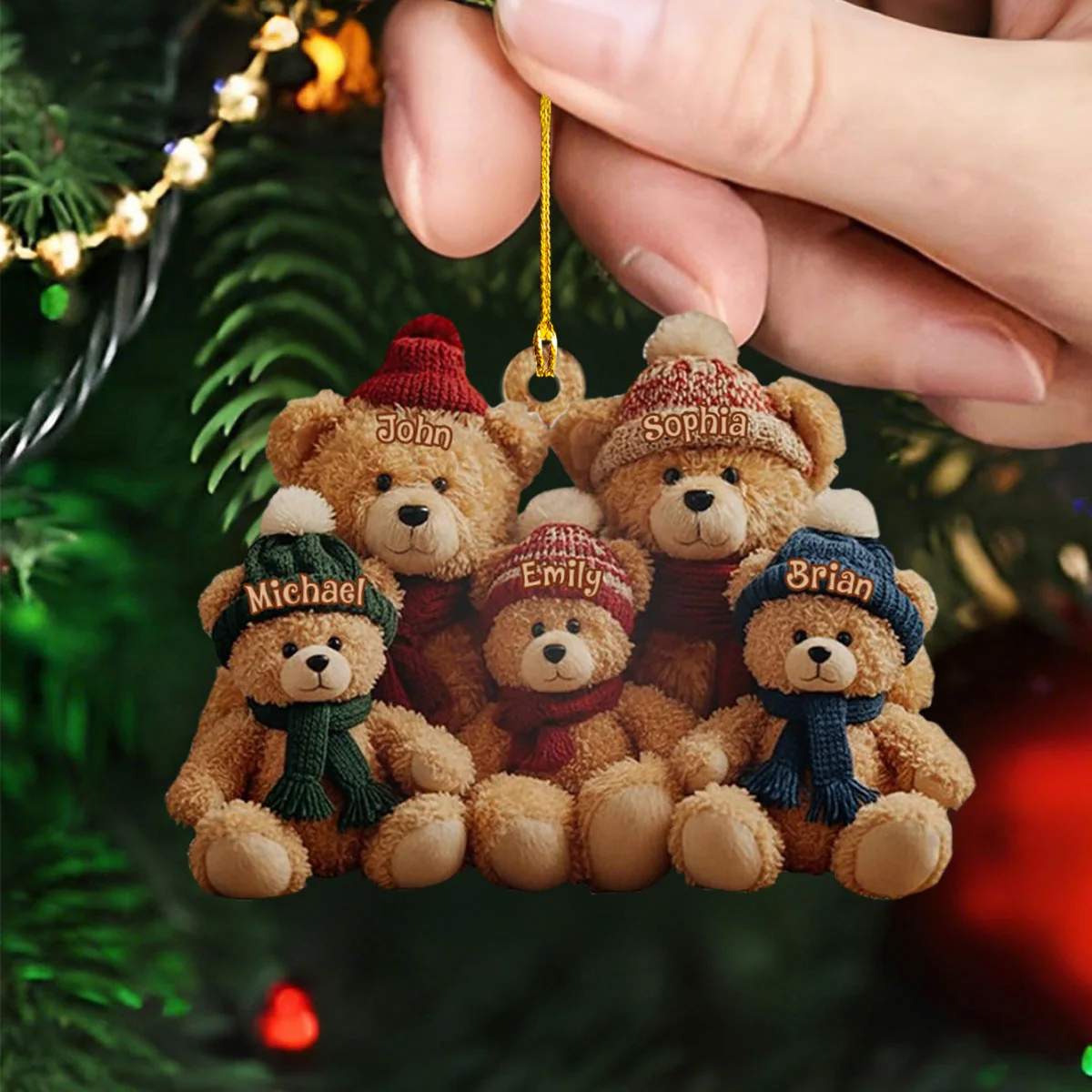 This Is Us Bear Family - Personalized Custom Shaped Acrylic Ornament - Image 3