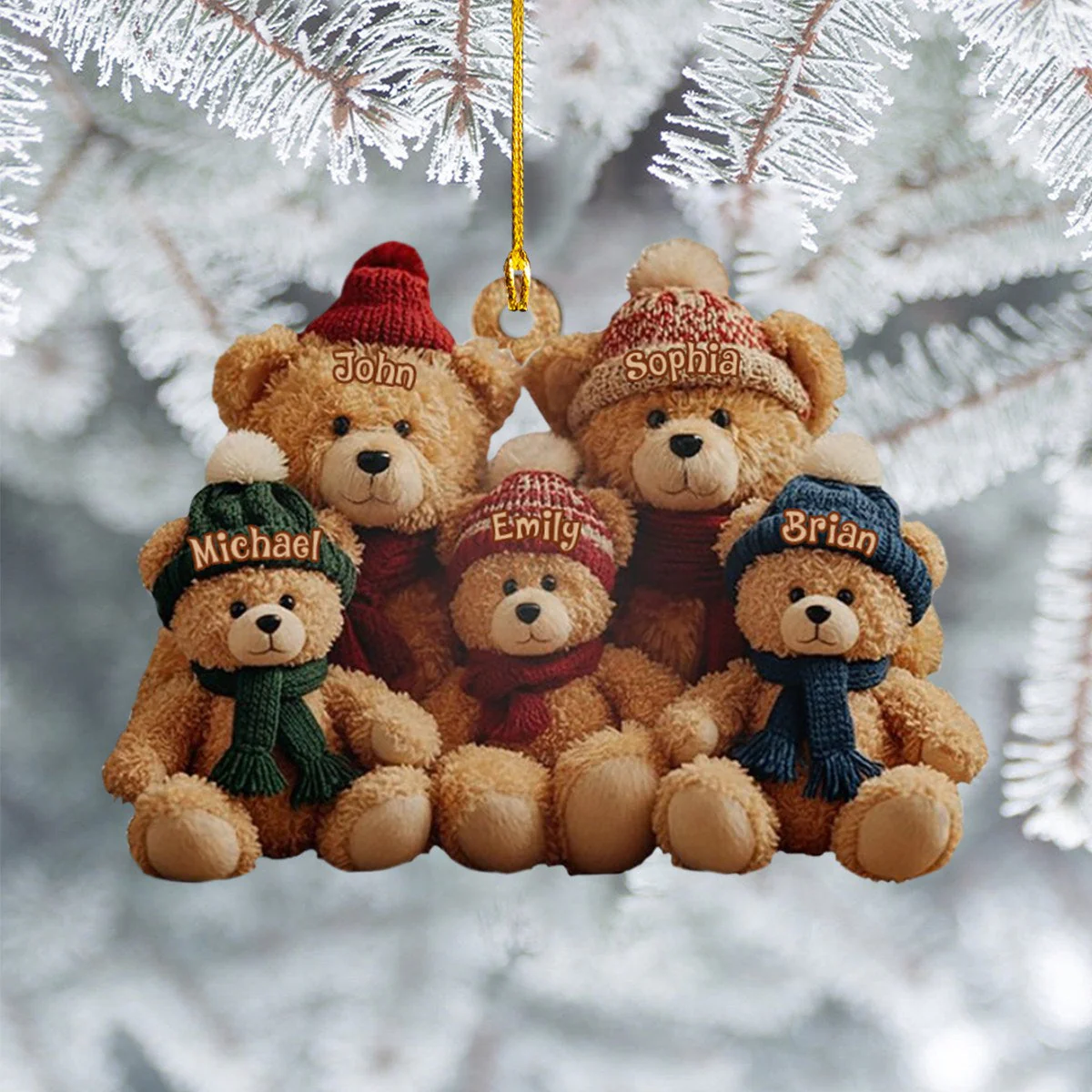 This Is Us Bear Family - Personalized Custom Shaped Acrylic Ornament - Image 4