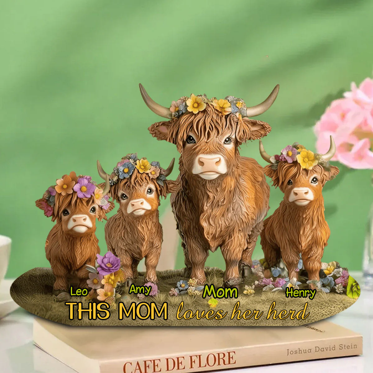 This Mom Loves Her Herd Highland Cow Mother Grandma - Personalized Acrylic Plaque - Image 5