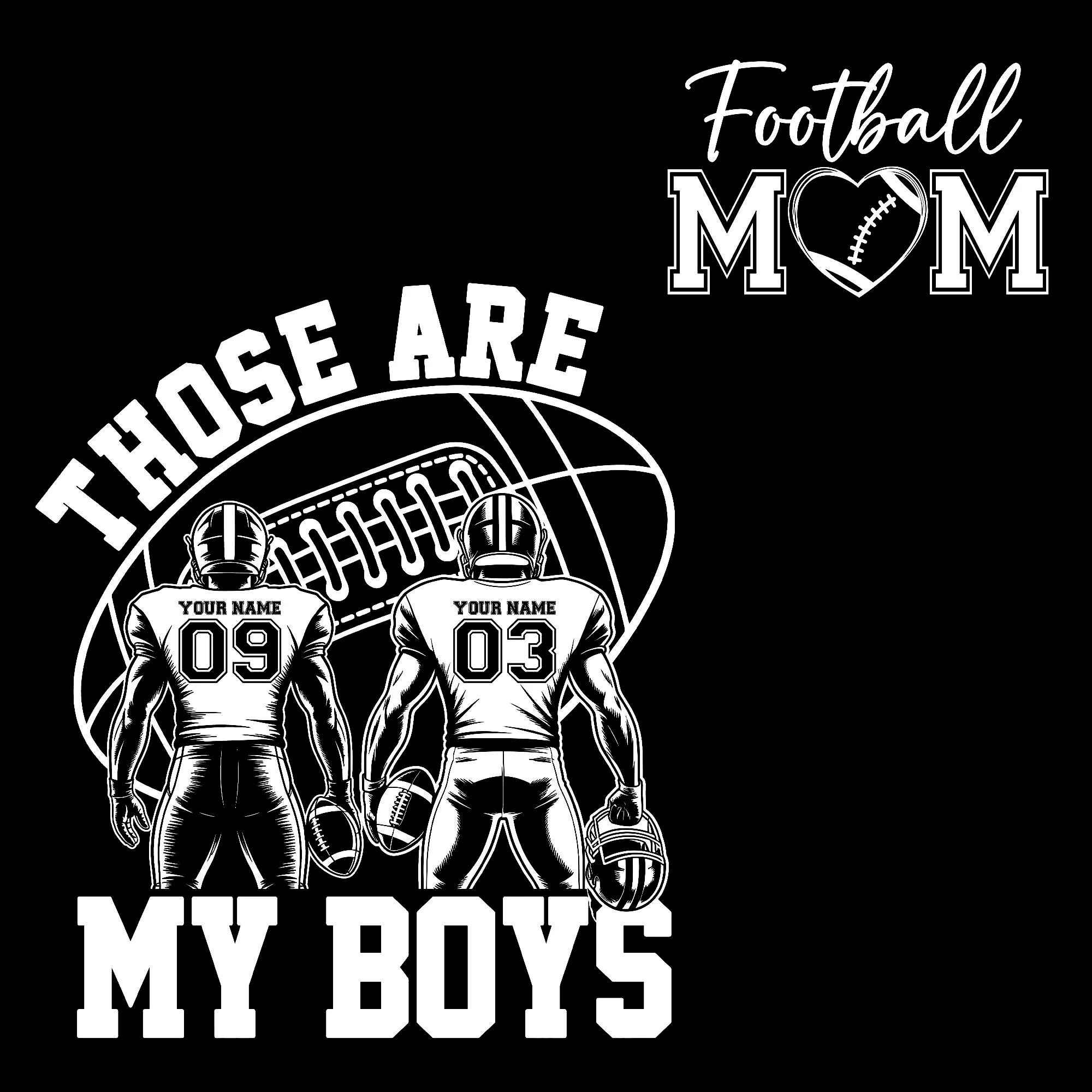Those Are My Boys - Personalized Football Mom Sweatshirt Football Kids Game Day - Image 3