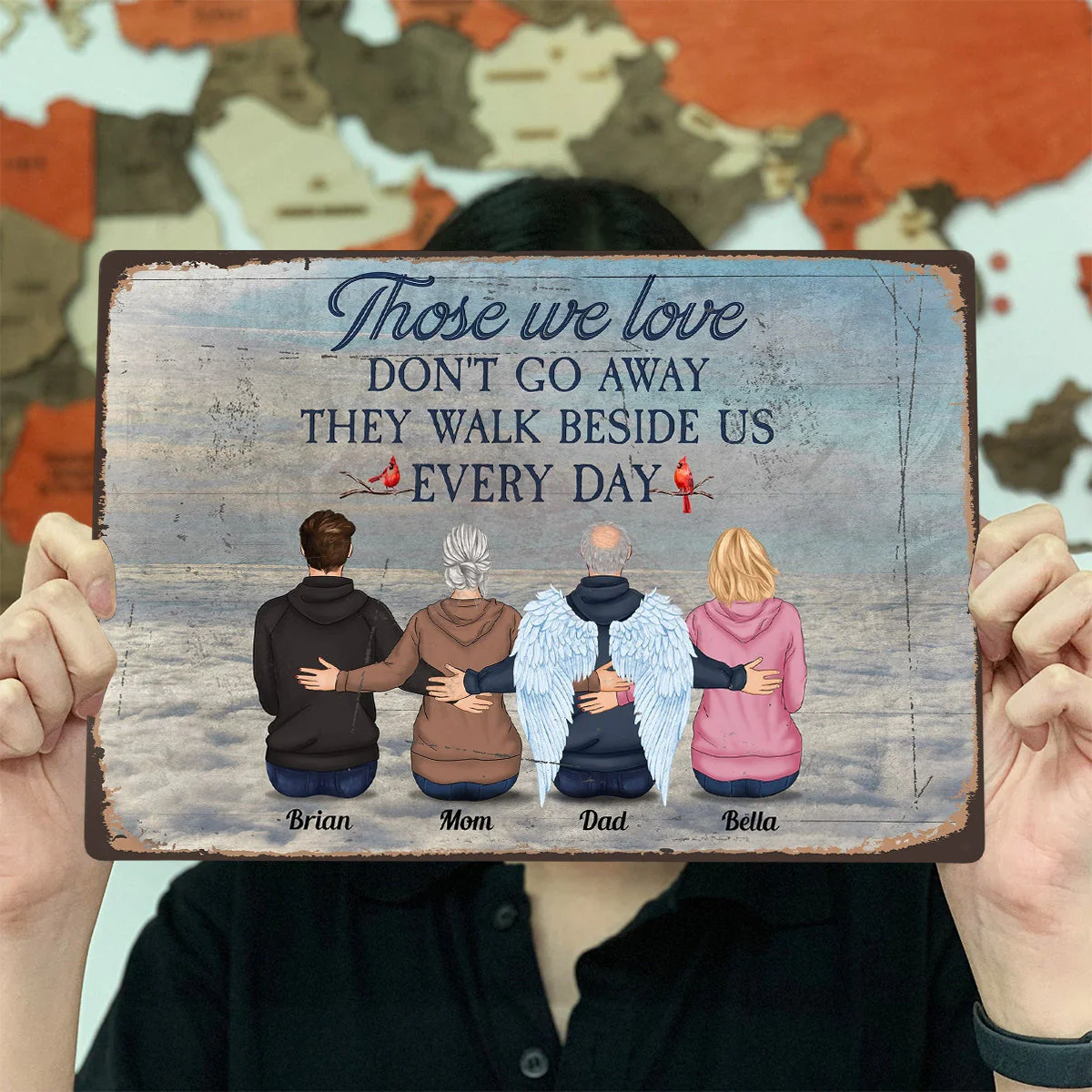 Those We Love Don't Go Away - Personalized Memorial Metal Sign - Image 5