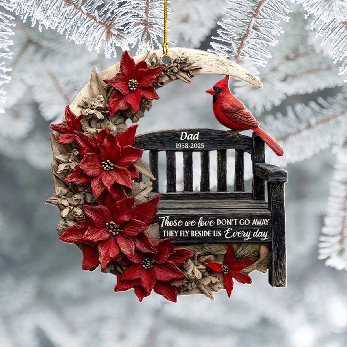 Those We Love Don't Go Away They Fly Beside Us Every Day Personalized Memorial Ornament - Image 3