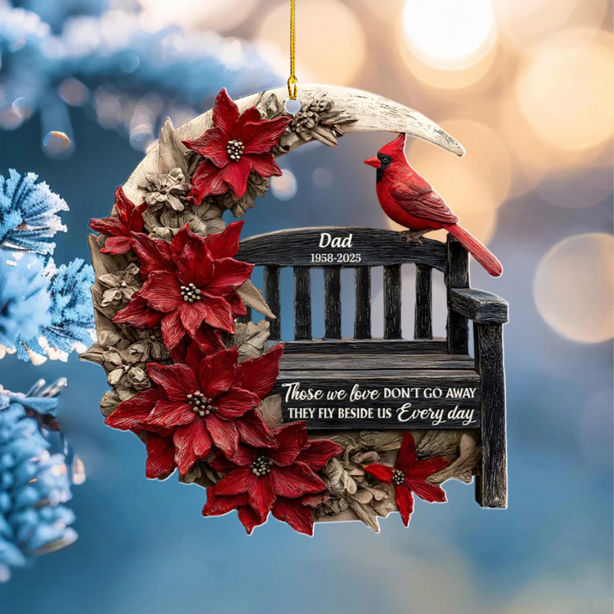 Those We Love Don't Go Away They Fly Beside Us Every Day Personalized Memorial Ornament - Image 4