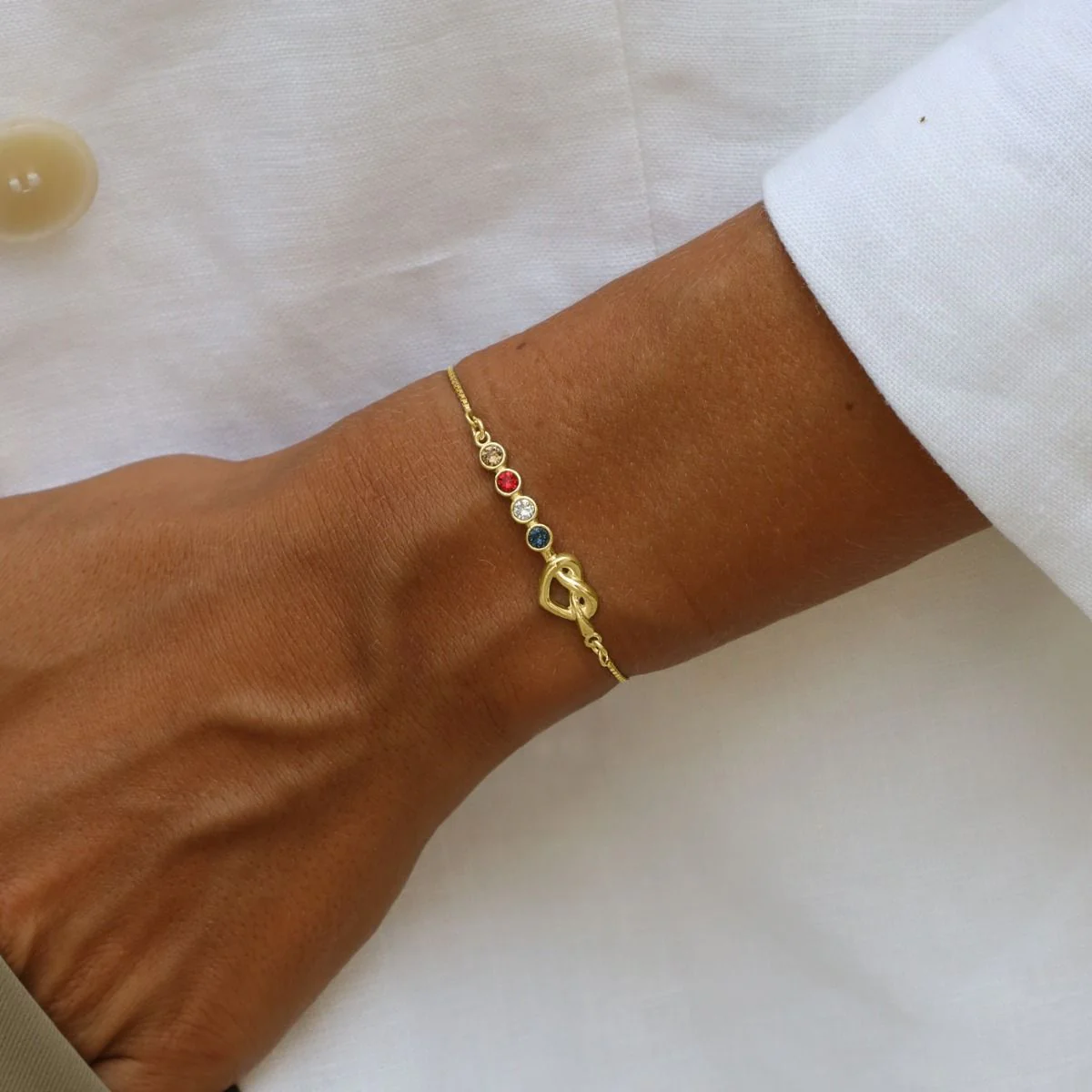 Ties of the Heart - Personalized Adjustable Birthstone Bracelet - Image 10