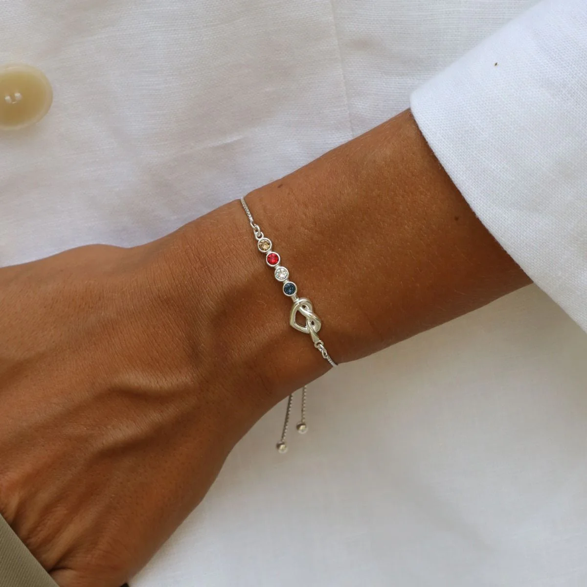 Ties of the Heart - Personalized Adjustable Birthstone Bracelet - Image 11