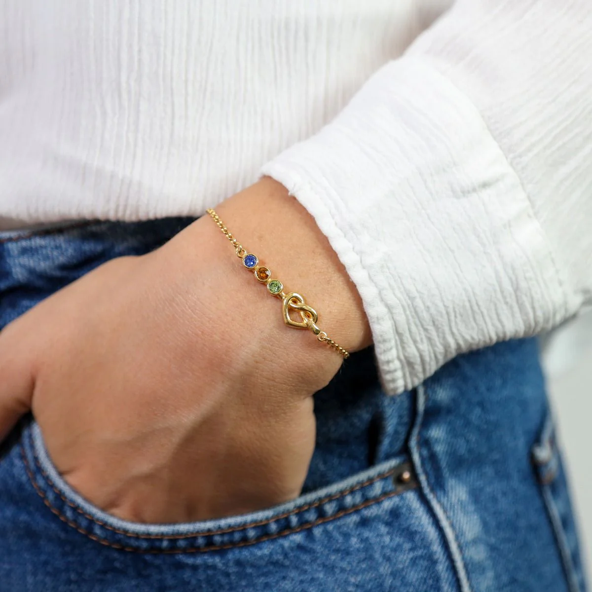 Ties of the Heart - Personalized Adjustable Birthstone Bracelet - Image 13