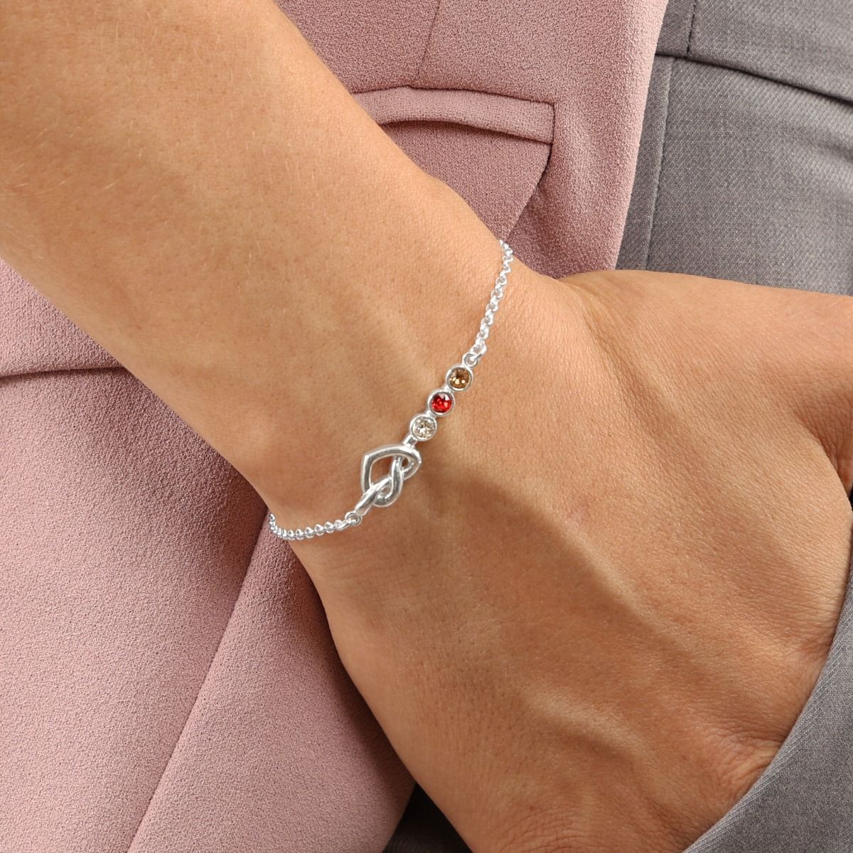Ties of the Heart - Personalized Adjustable Birthstone Bracelet - Image 5