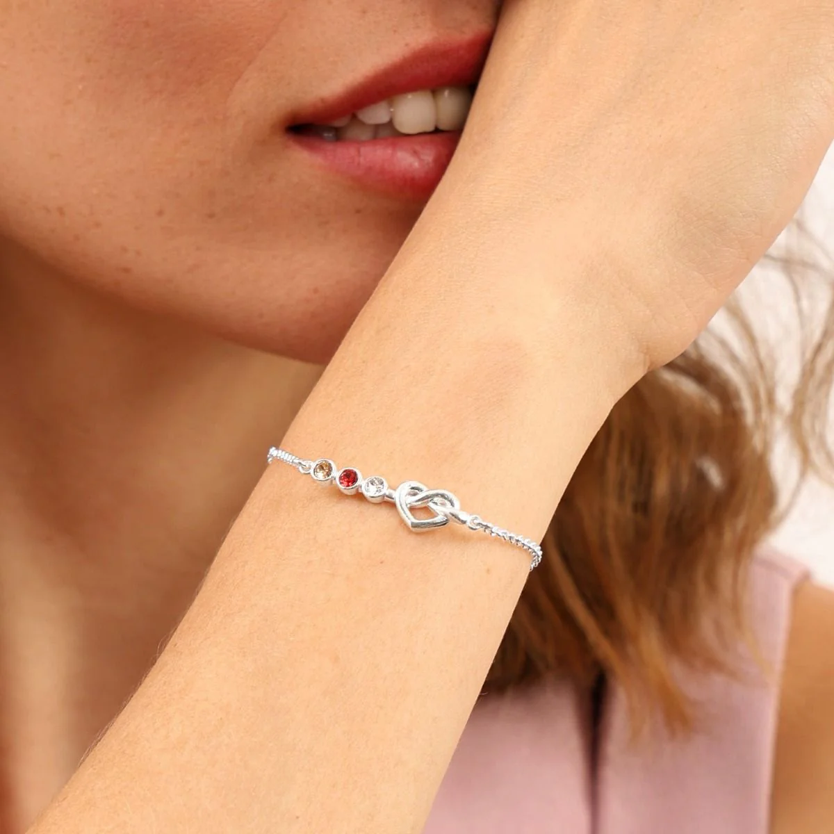 Ties of the Heart - Personalized Adjustable Birthstone Bracelet - Image 6