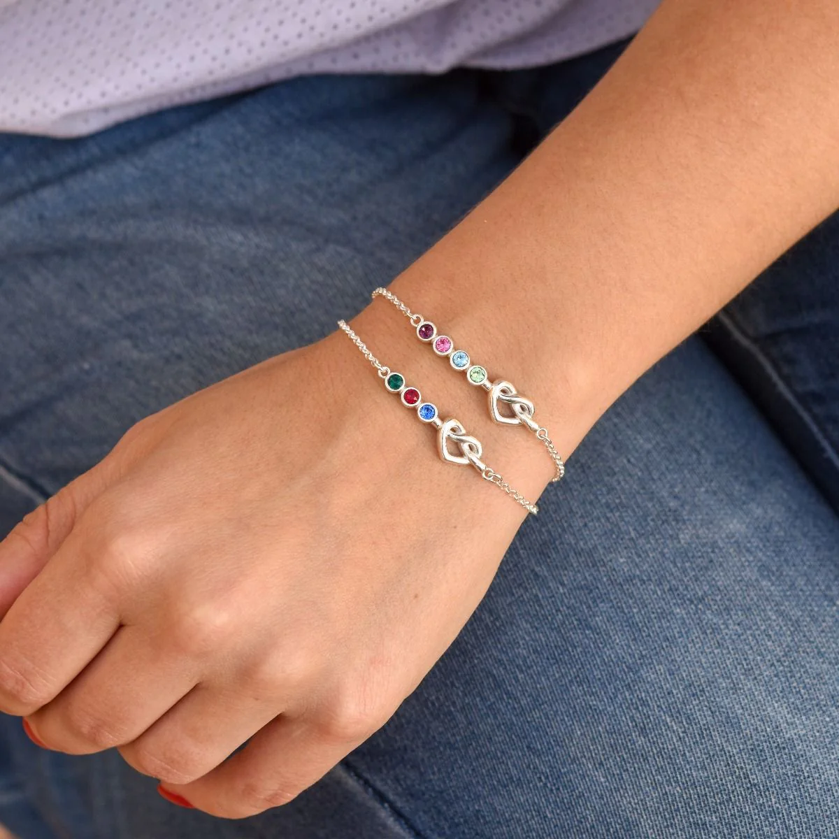 Ties of the Heart - Personalized Adjustable Birthstone Bracelet - Image 8