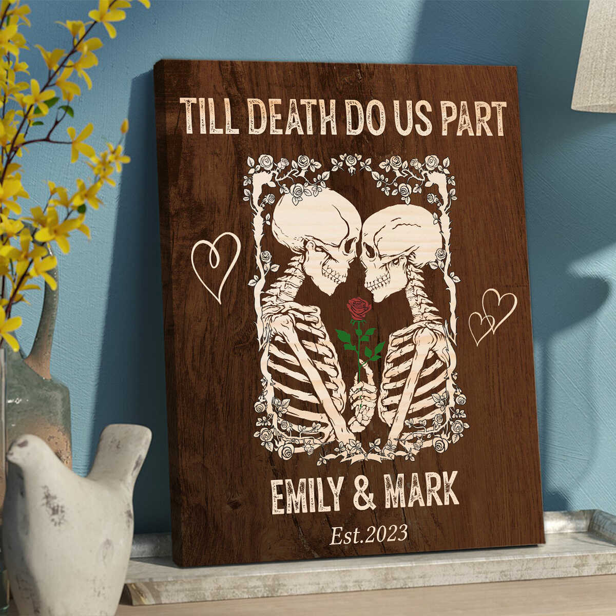 Till Death Do Us Part Personalized Skeleton Couple Poster - Image 3