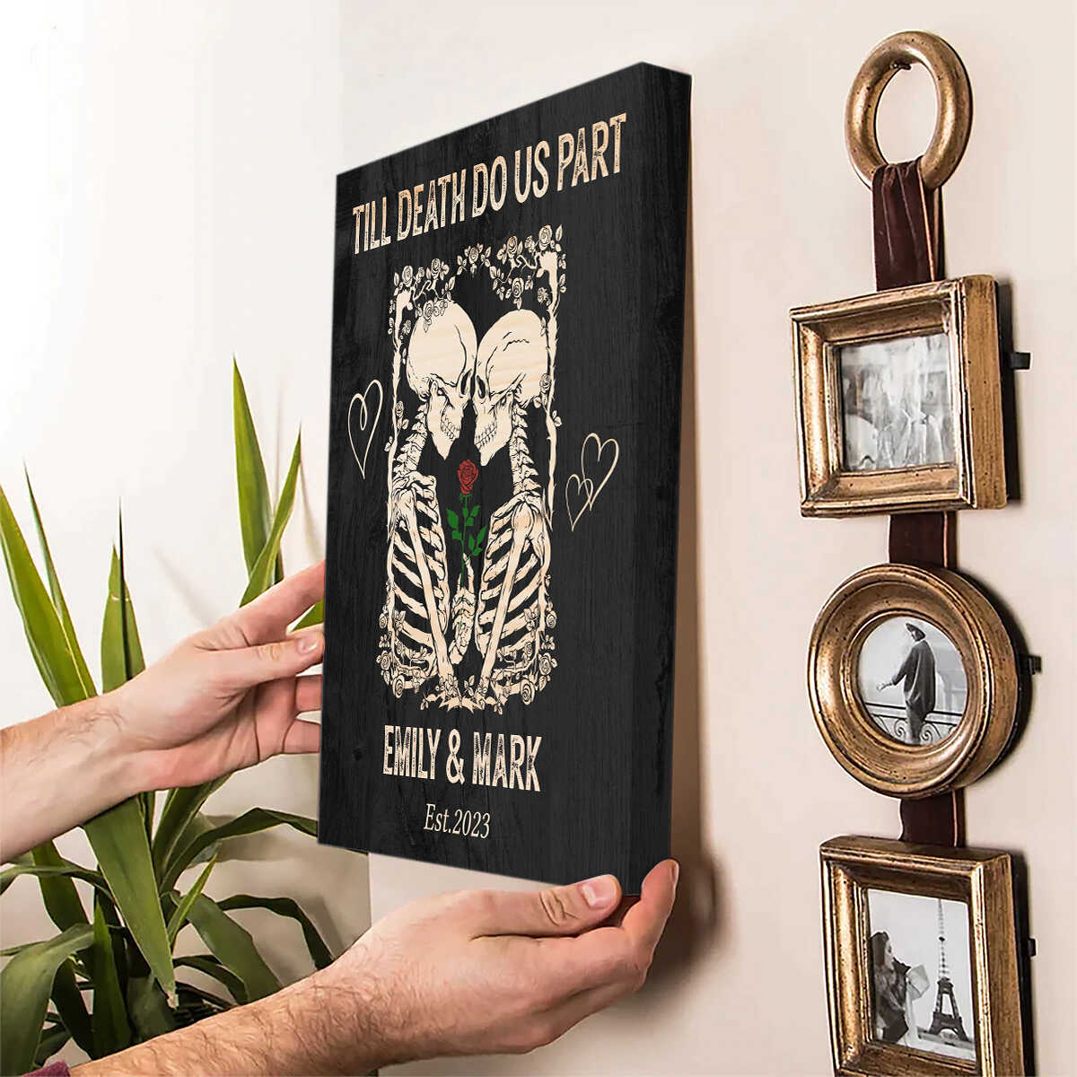 Till Death Do Us Part Personalized Skeleton Couple Poster - Image 4