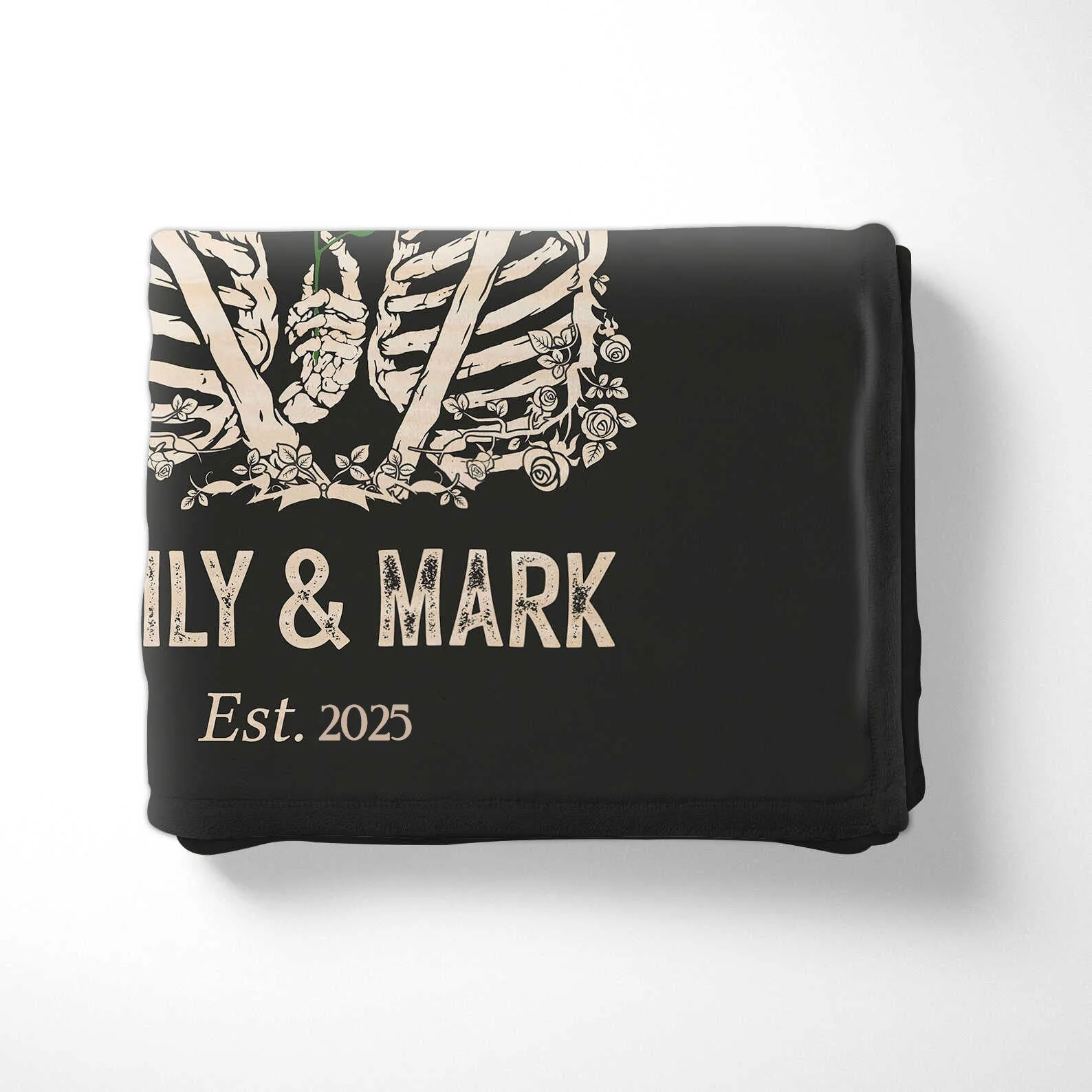 Till Death Do Us Part Skeleton Personalized Couple Blanket - Image 4