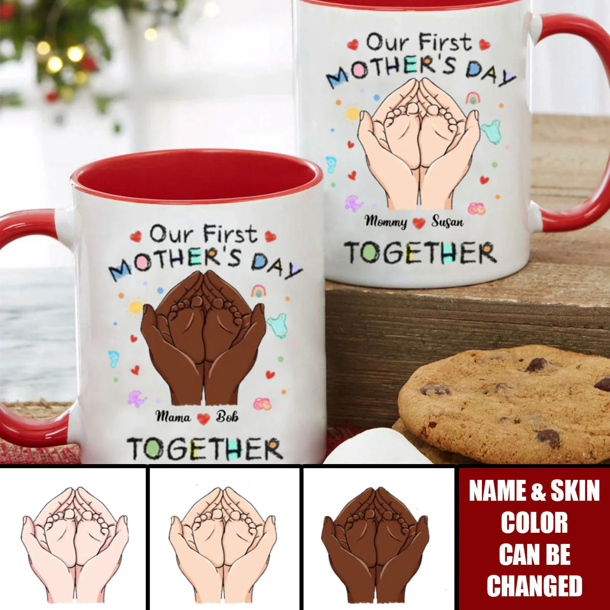Tiny Toes, Big Love - Family Personalized Custom Mug - Mother's Day Gift, Gift For First Mom
