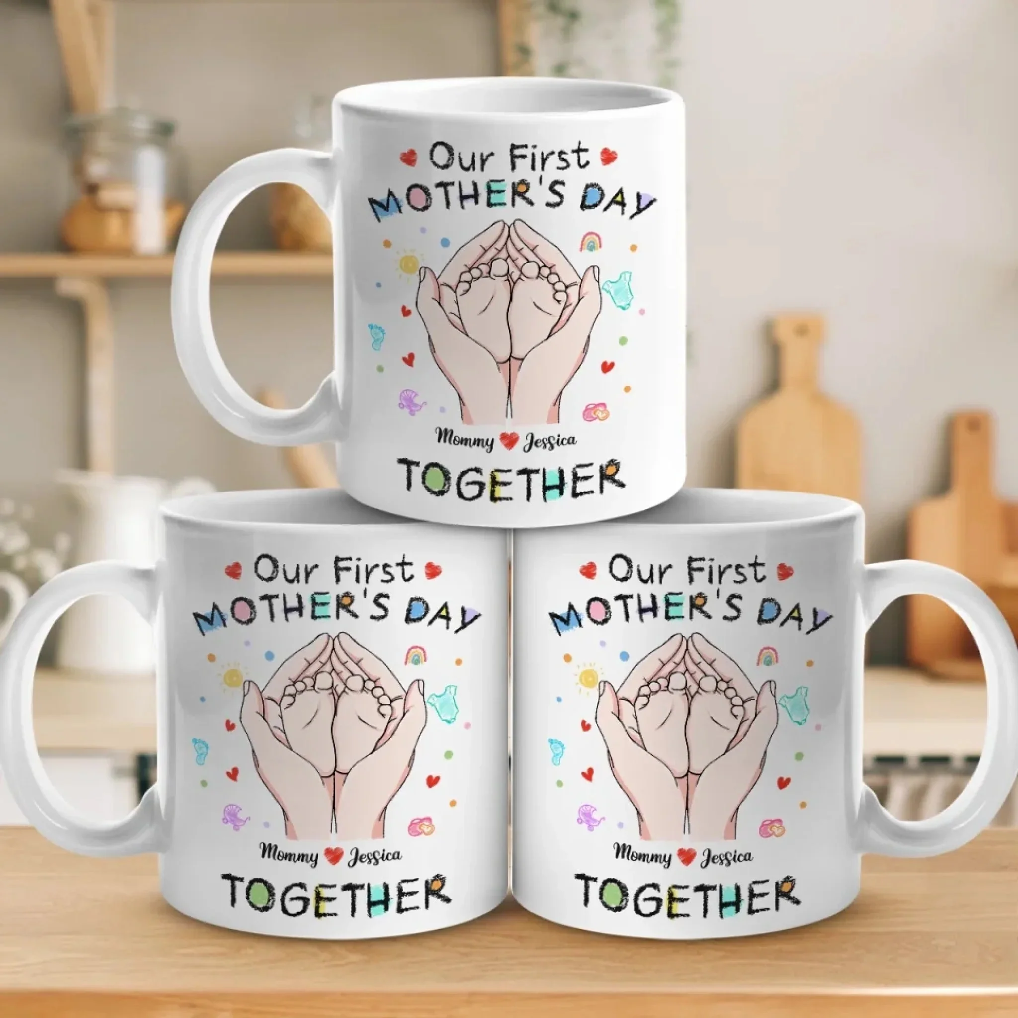 Tiny Toes, Big Love - Family Personalized Custom Mug - Mother's Day Gift, Gift For First Mom - Image 4