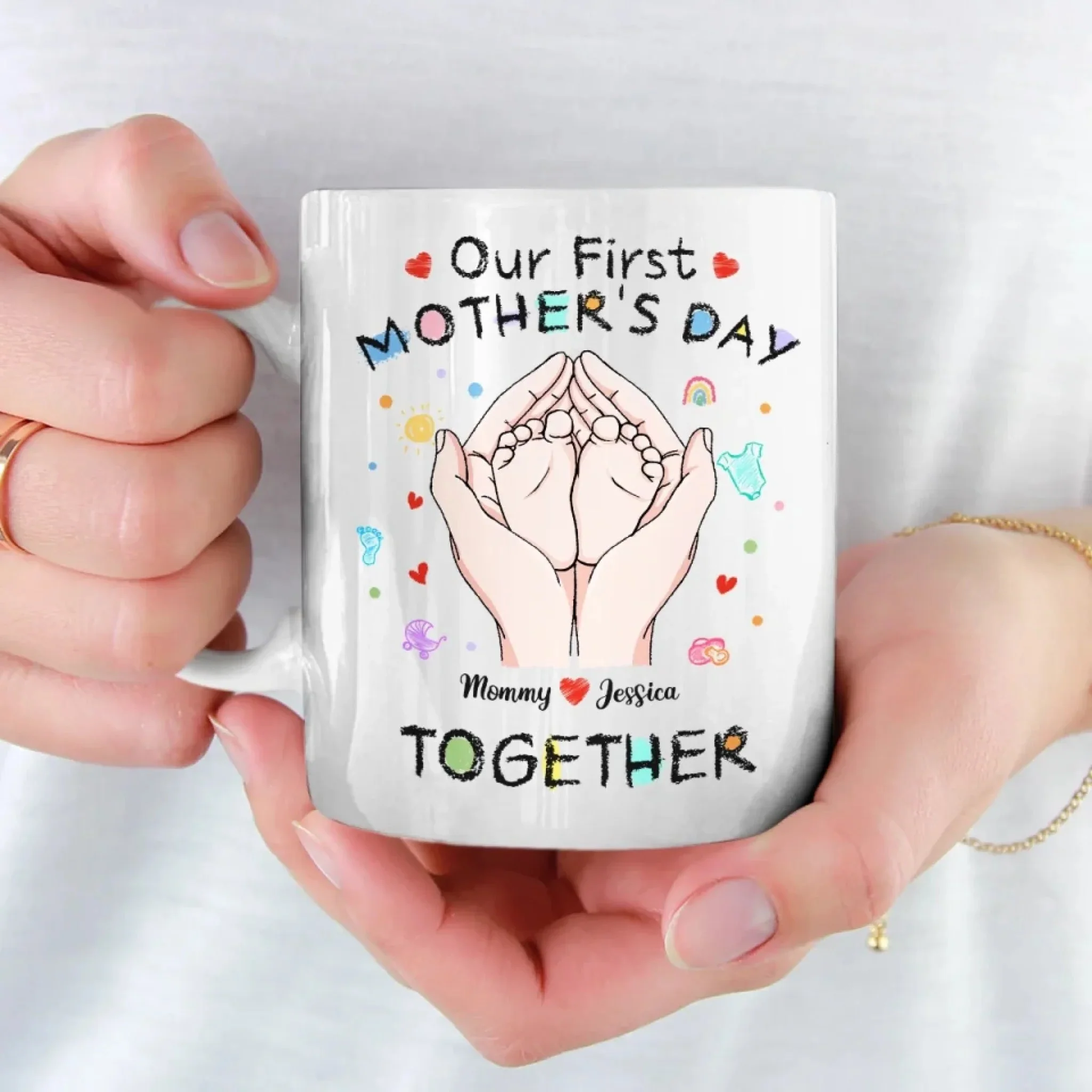 Tiny Toes, Big Love - Family Personalized Custom Mug - Mother's Day Gift, Gift For First Mom - Image 5