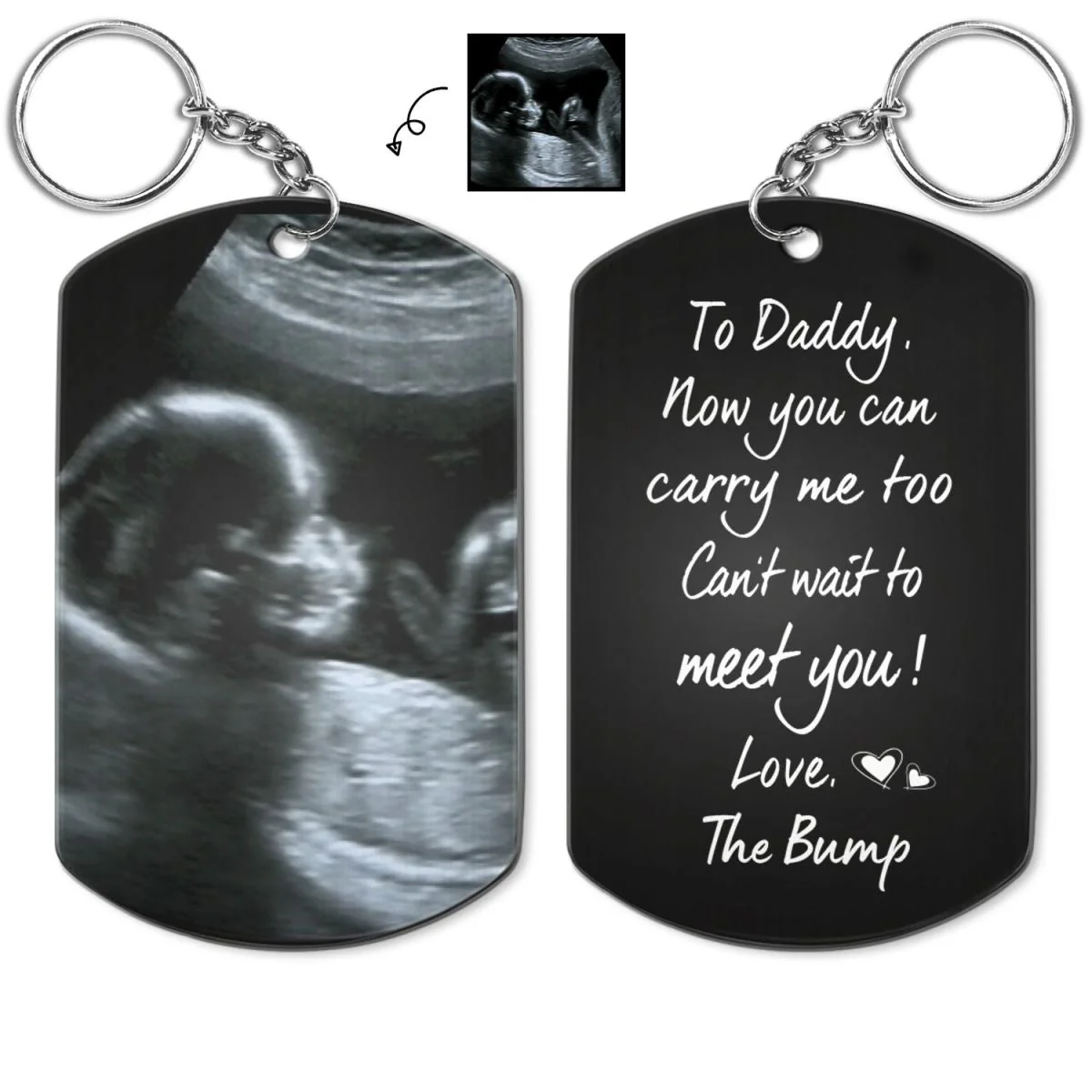 To Daddy/Mommy Now You Can Carry Me Too-Personalized Keychain Gift For New Parents