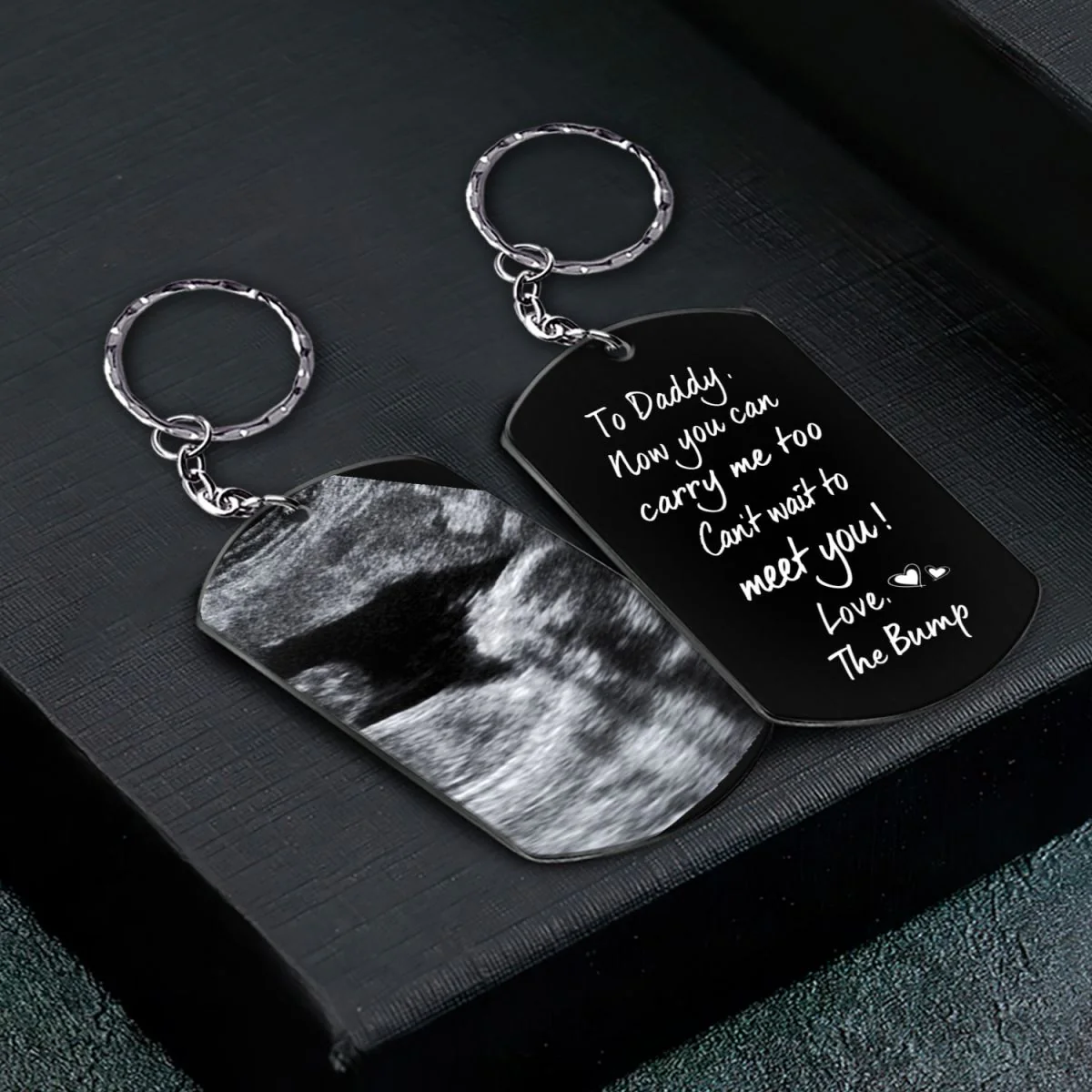 To Daddy/Mommy Now You Can Carry Me Too-Personalized Keychain Gift For New Parents - Image 2