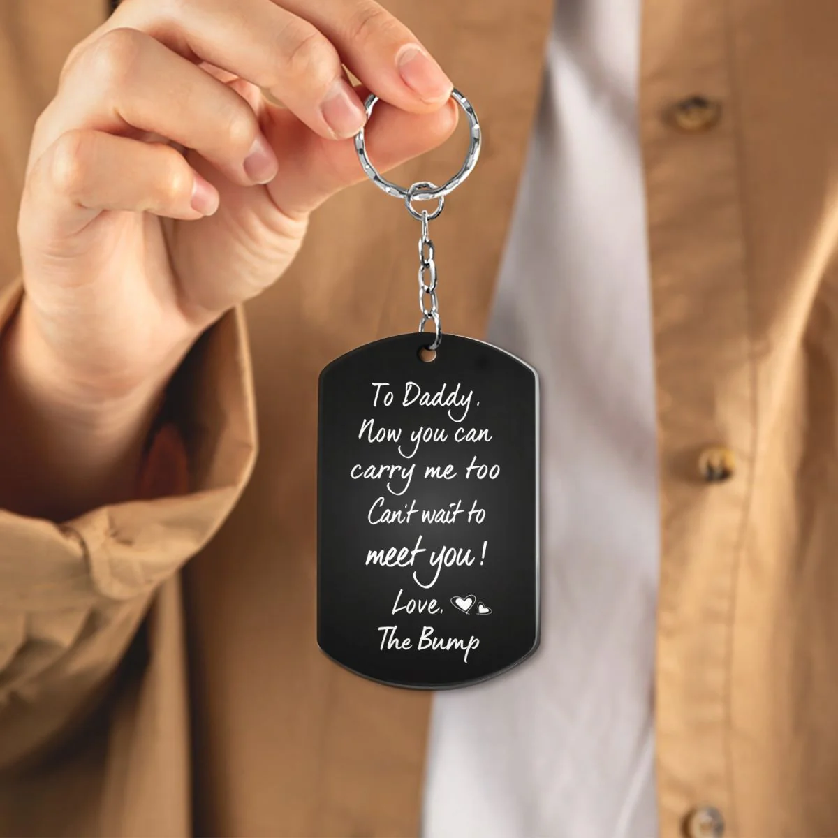 To Daddy/Mommy Now You Can Carry Me Too-Personalized Keychain Gift For New Parents - Image 5